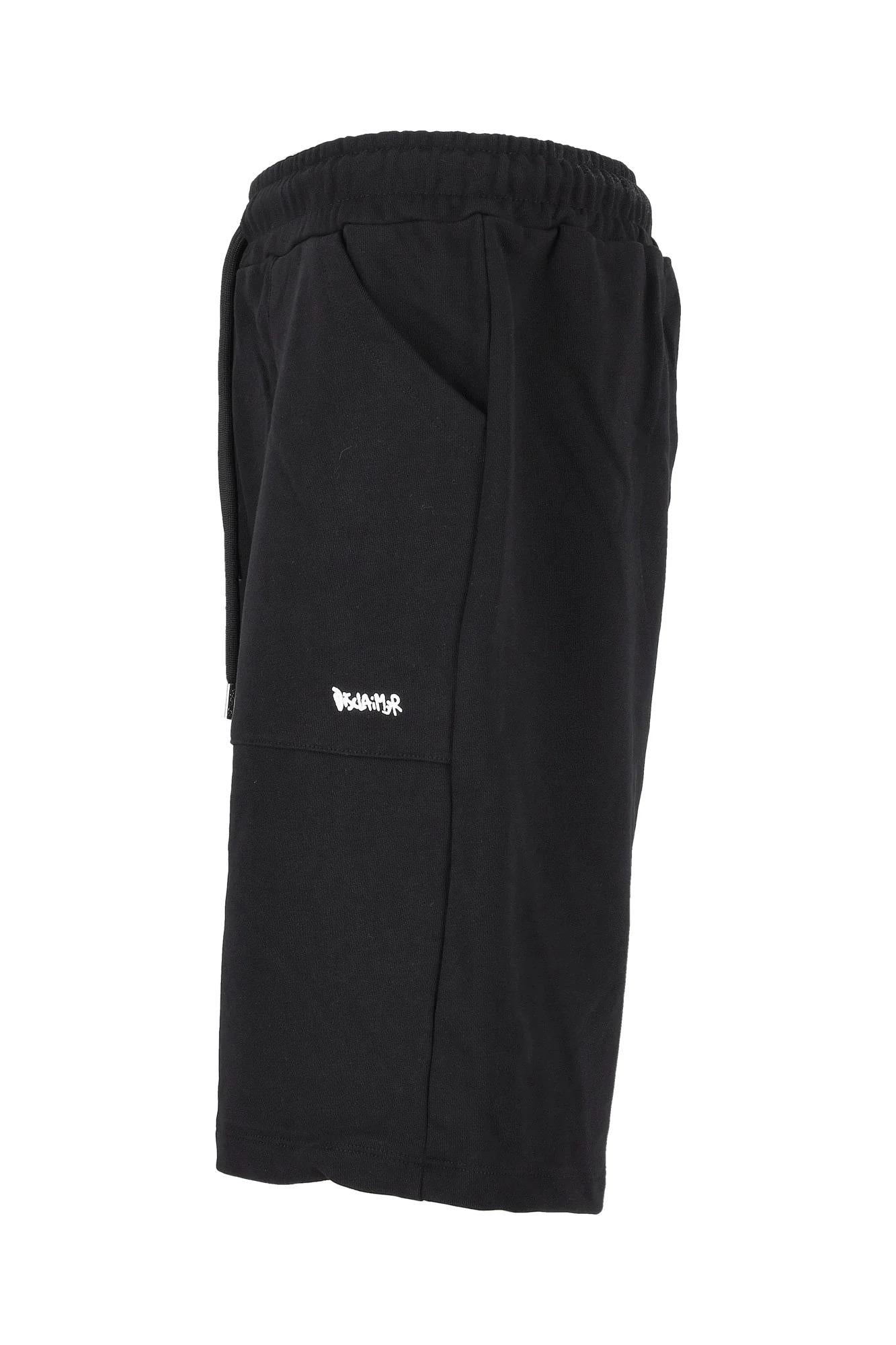 Disclaimer In Felpa Bermuda Colore Nero 26EDS55415 NERO-ST.BIANCA DISCLAIMER 