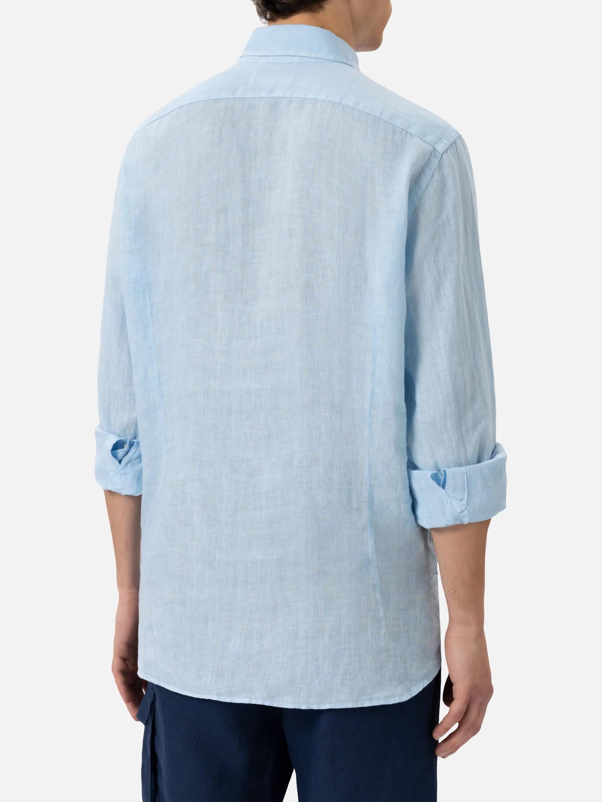 Camicia Pamplona in lino azzurro PAMP001 00555L MC2 SAINT BARTH 