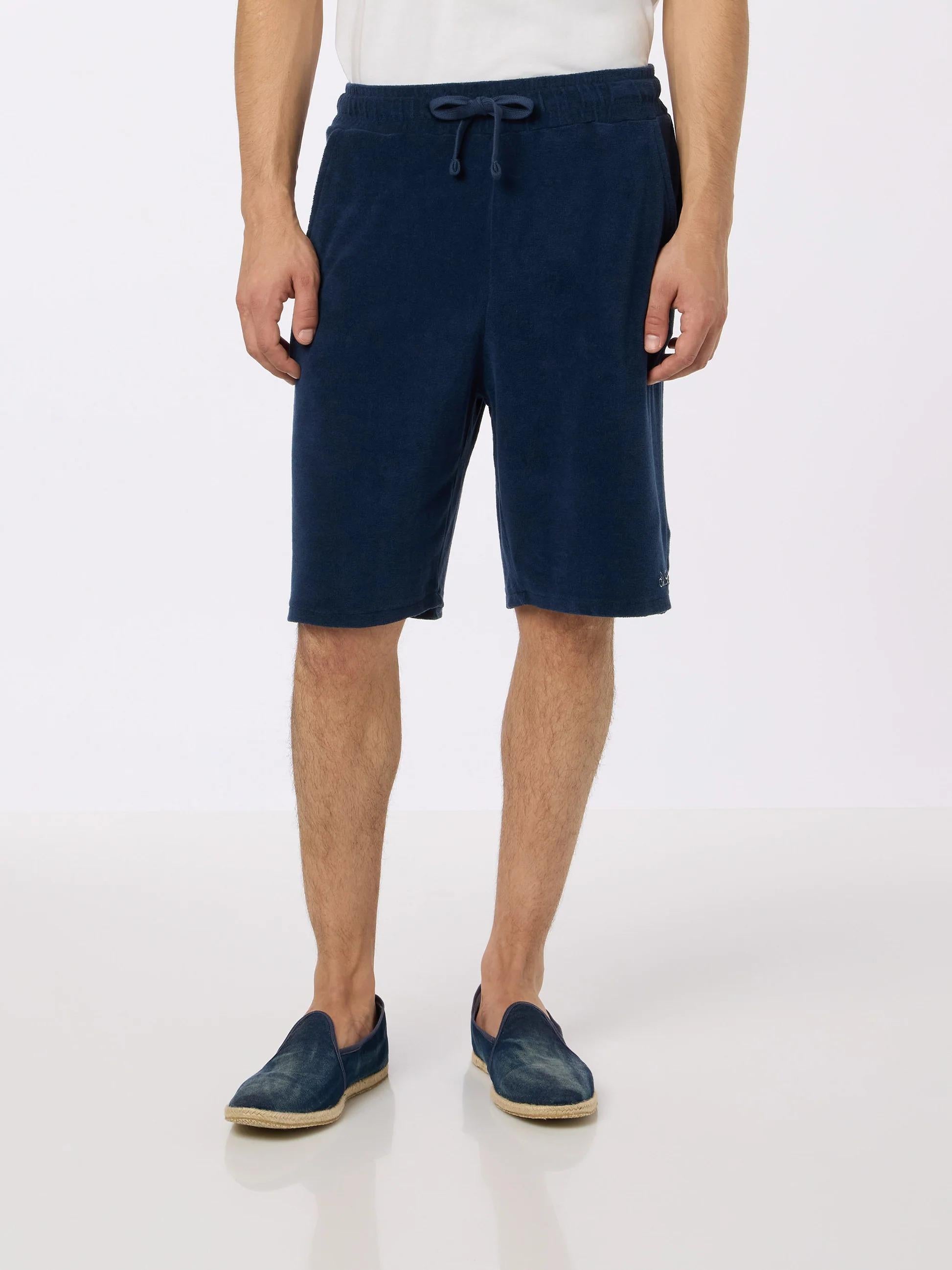Bermuda Randle Sponge in tessuto effetto spugna blu navy tinta unita blu RANL003 00145L MC2 SAINT BARTH 