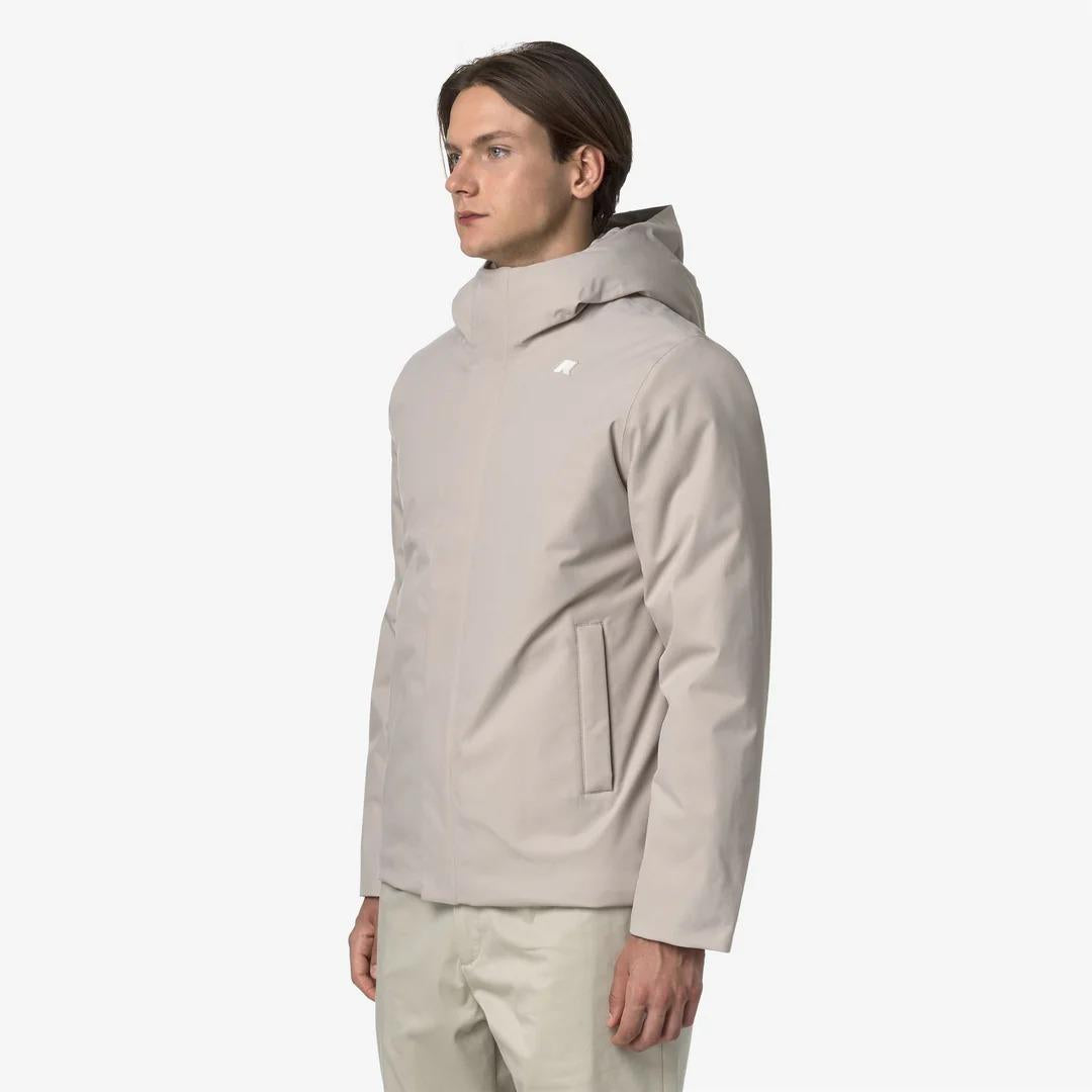 K-WAY JACKO TWILL MARMOTTA<BR/>BEIGE CASHMERE-GREY GOAT K8133DW B2X K-WAY 