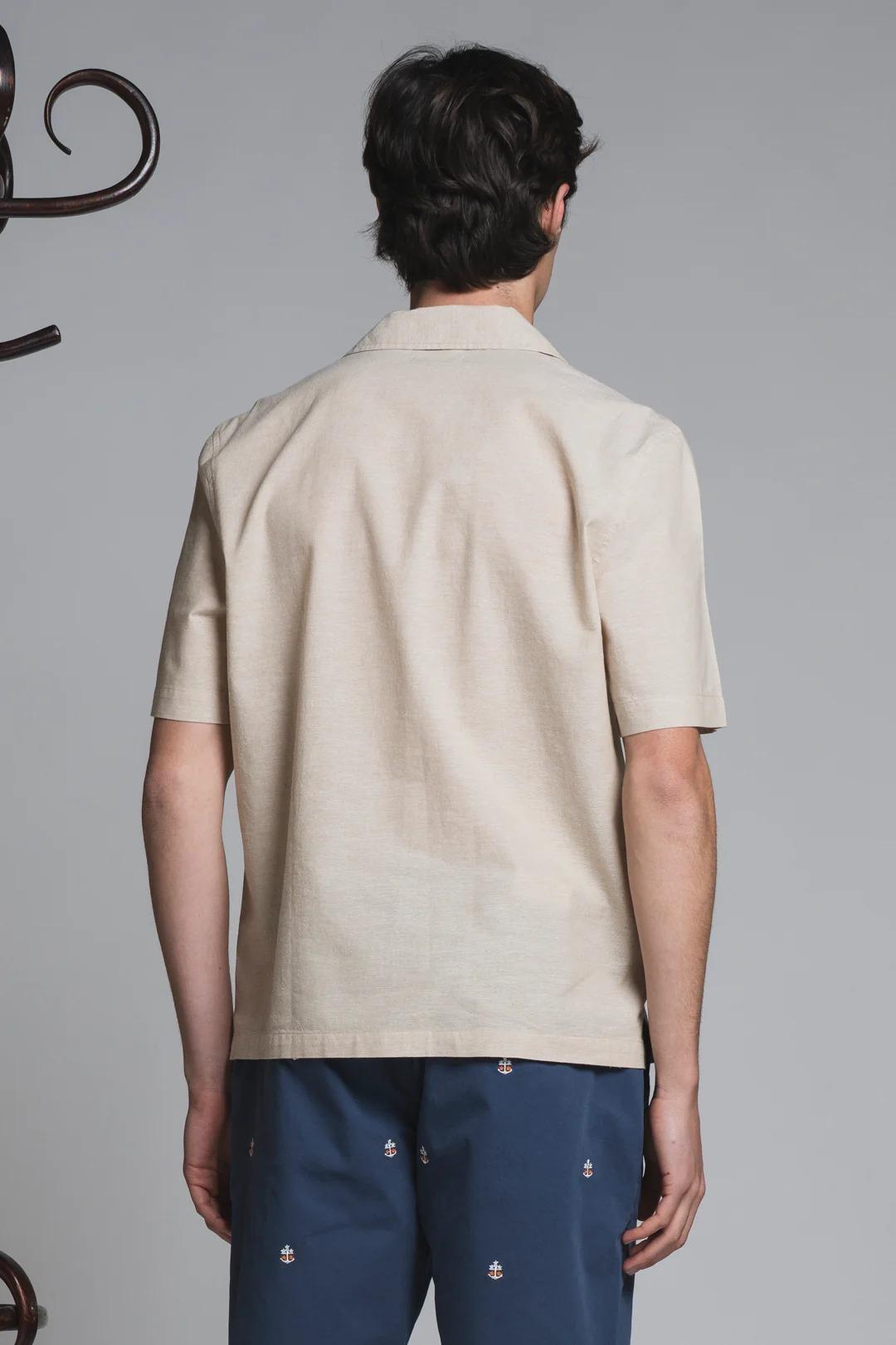 JAMIE POLO SKIPPER IN MIXED LINEN ECRU' IM26SSOM-JAMIE-MLN C56 IMPURE 