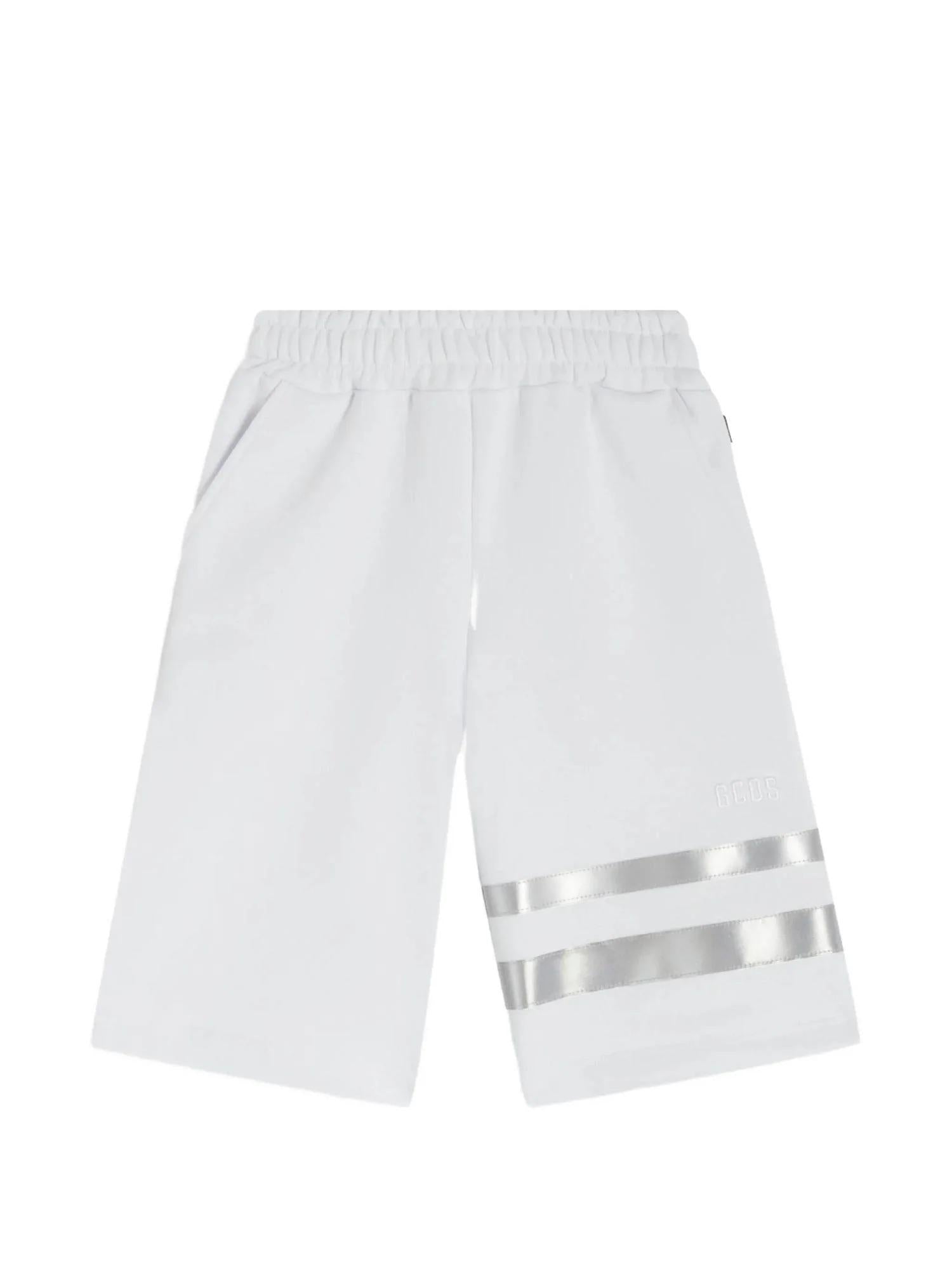 GCDS bermuda bambino con bande catarifrangenti bianco C1UJQL705F004* 100B GCDS 