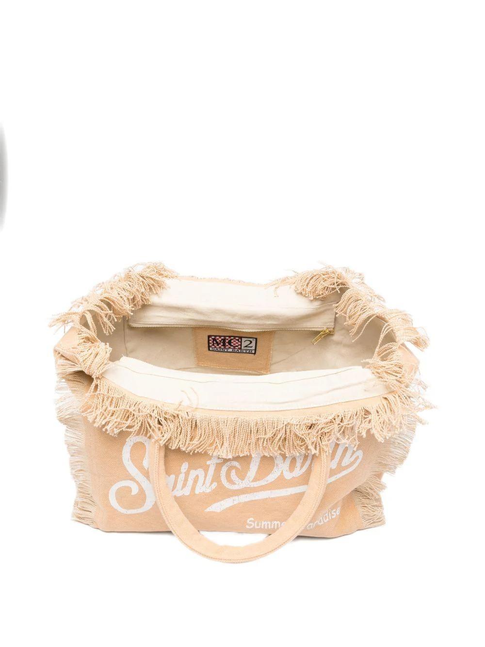 Borsa Vanity MC2 Saint Barth beige con stampa del logo sul davanti VANI001 00102L MC2 SAINT BARTH 