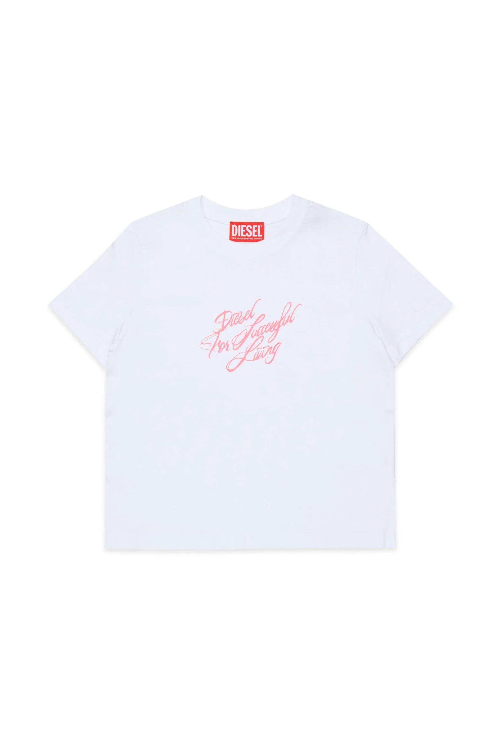 DIESEL<BR/>T-shirt con logo calligrafico bianca J02597-0GRAI K100 DIESEL 