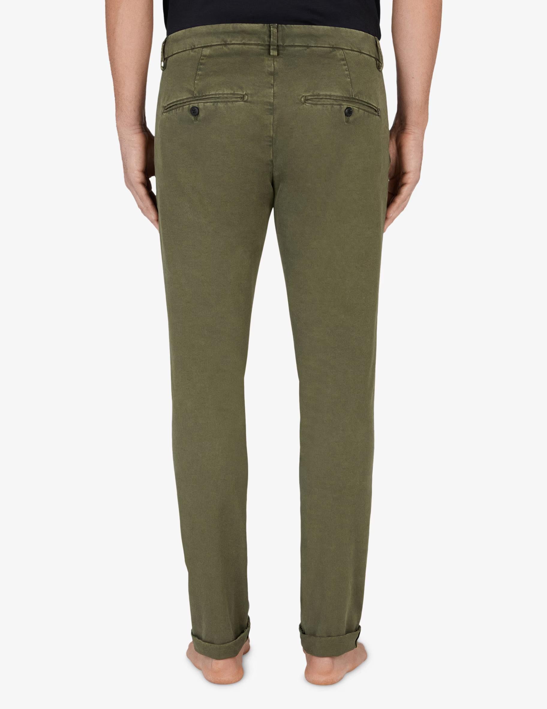 Dondup Pantaloni Gaubert slim in gabardina mano calda verde UP235-GSE043U-PTD 604 DONDUP 