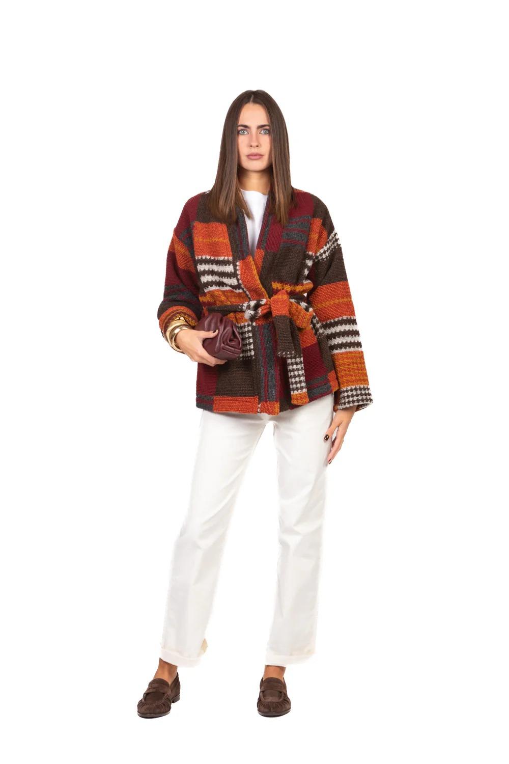 Vicolo - Caban fantasia con cintura Art. TF1923 TF1923 V.UNICA VICOLO 