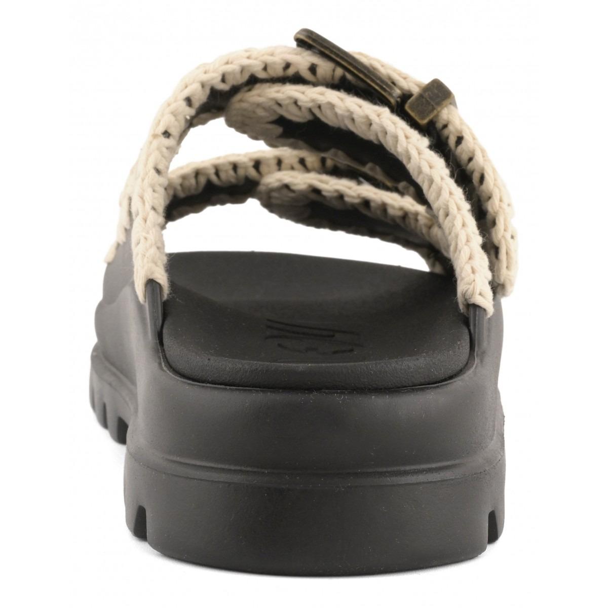 MOU Eva one-piece slide two buckles black MU.SW661001N BKWH MOu 