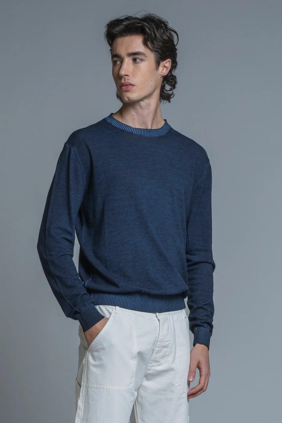 BUCK SWEATER IN COTTON COLD DYED NAVY IM26SSMM-BUCK-CTN C01 IMPURE 