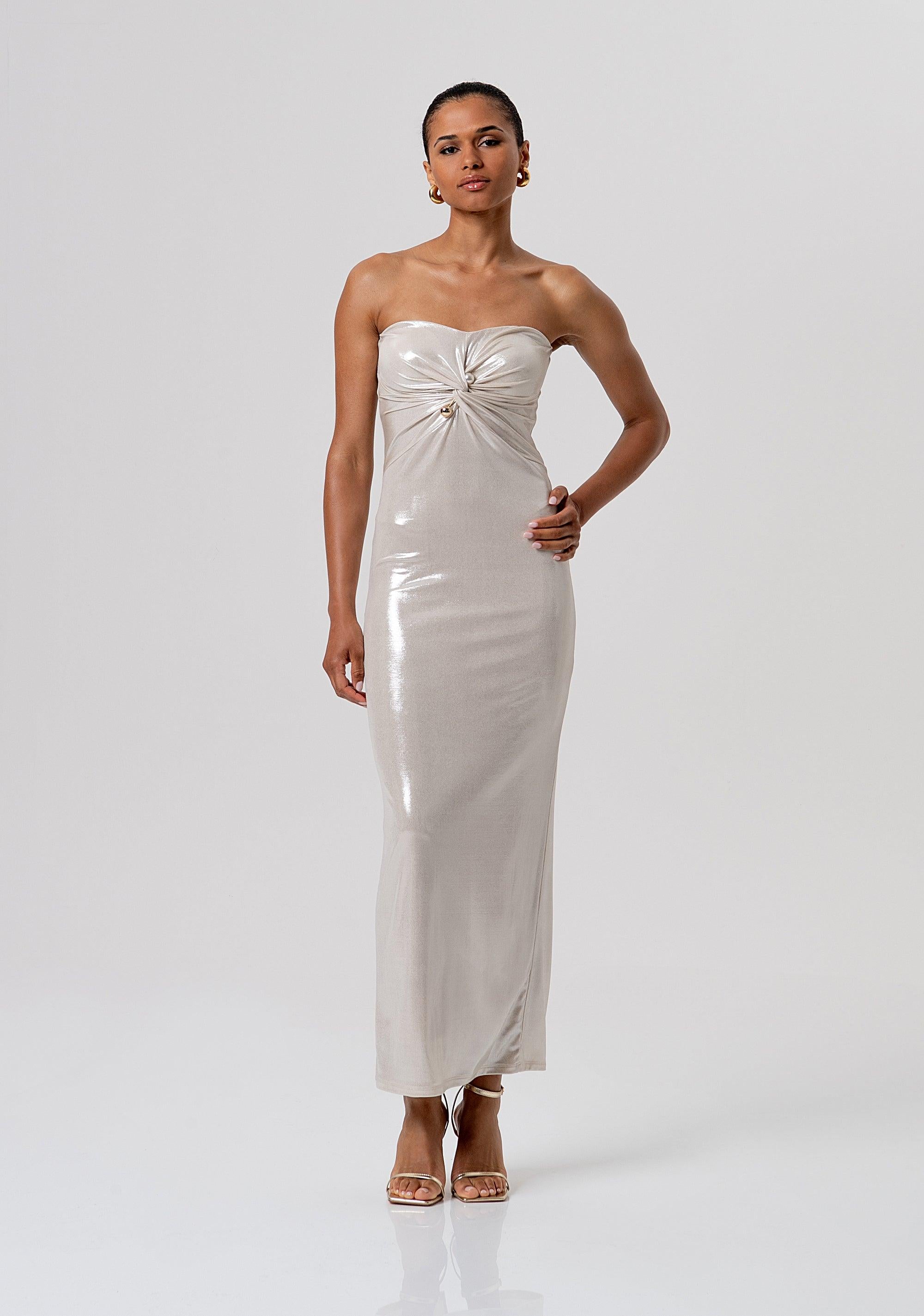 Abito slim senza maniche lungo in tessuto spalmato GOLD FQ26SD3004W798Y7 150 FRACOMINA 