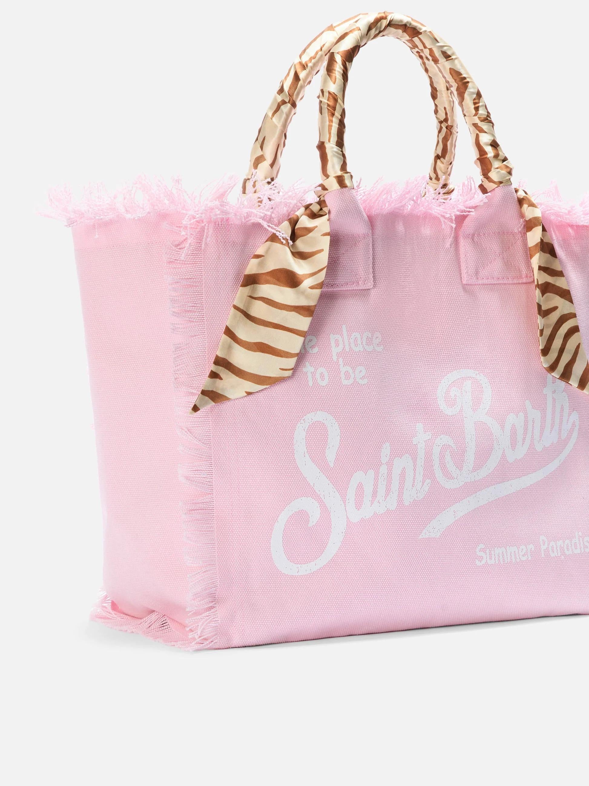 Borsa Vanity canvas stampa safari rosa VANI045 09249L MC2 SAINT BARTH 