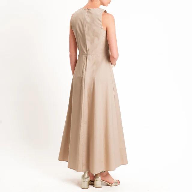 Vicolo-Abito in popeline spacco laterale - desert TAB1814 BEIGE VICOLO 