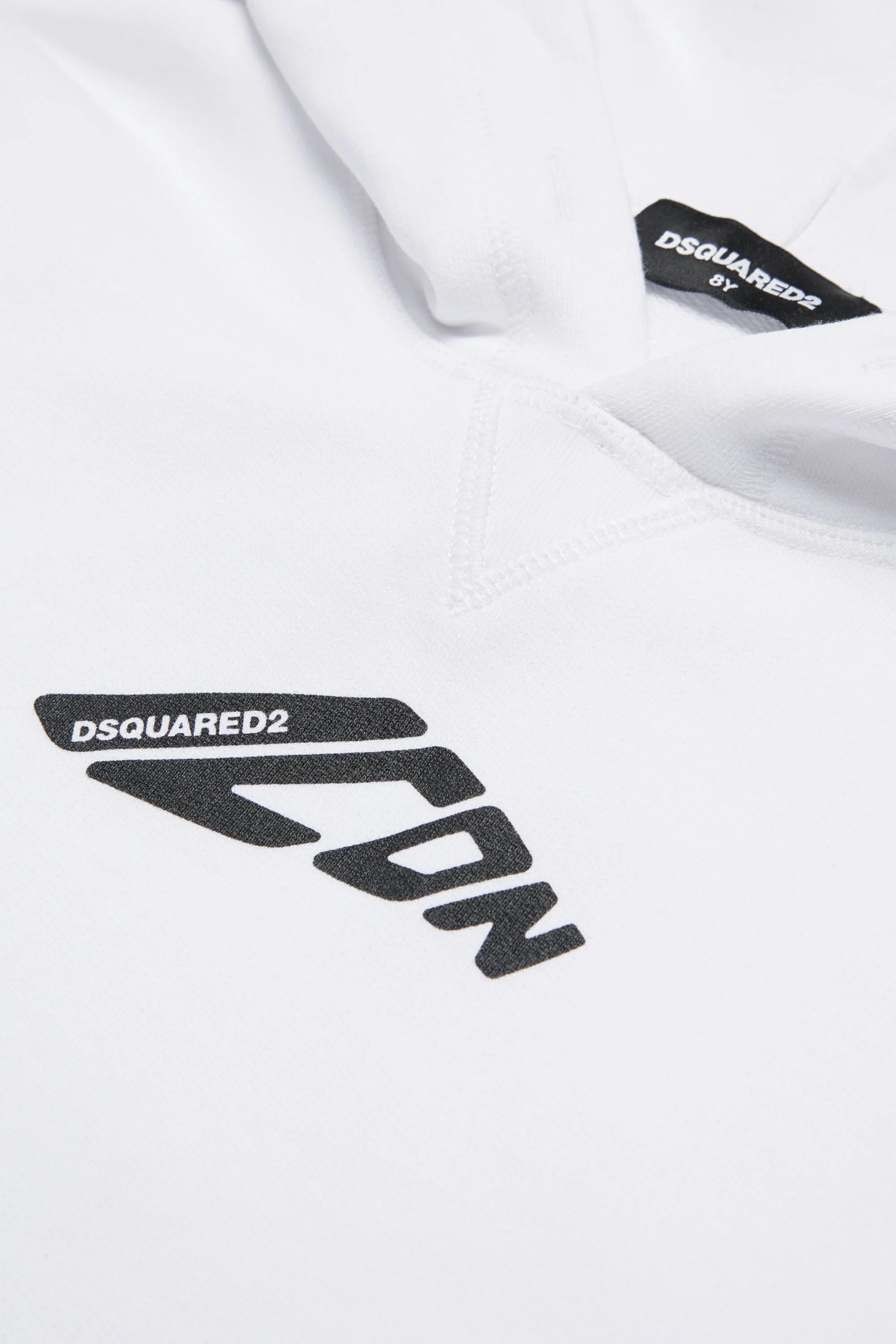 Felpa con logo Icon New Generation bianca DQ2940-D00ZF DQ100 DSQUARED KID 
