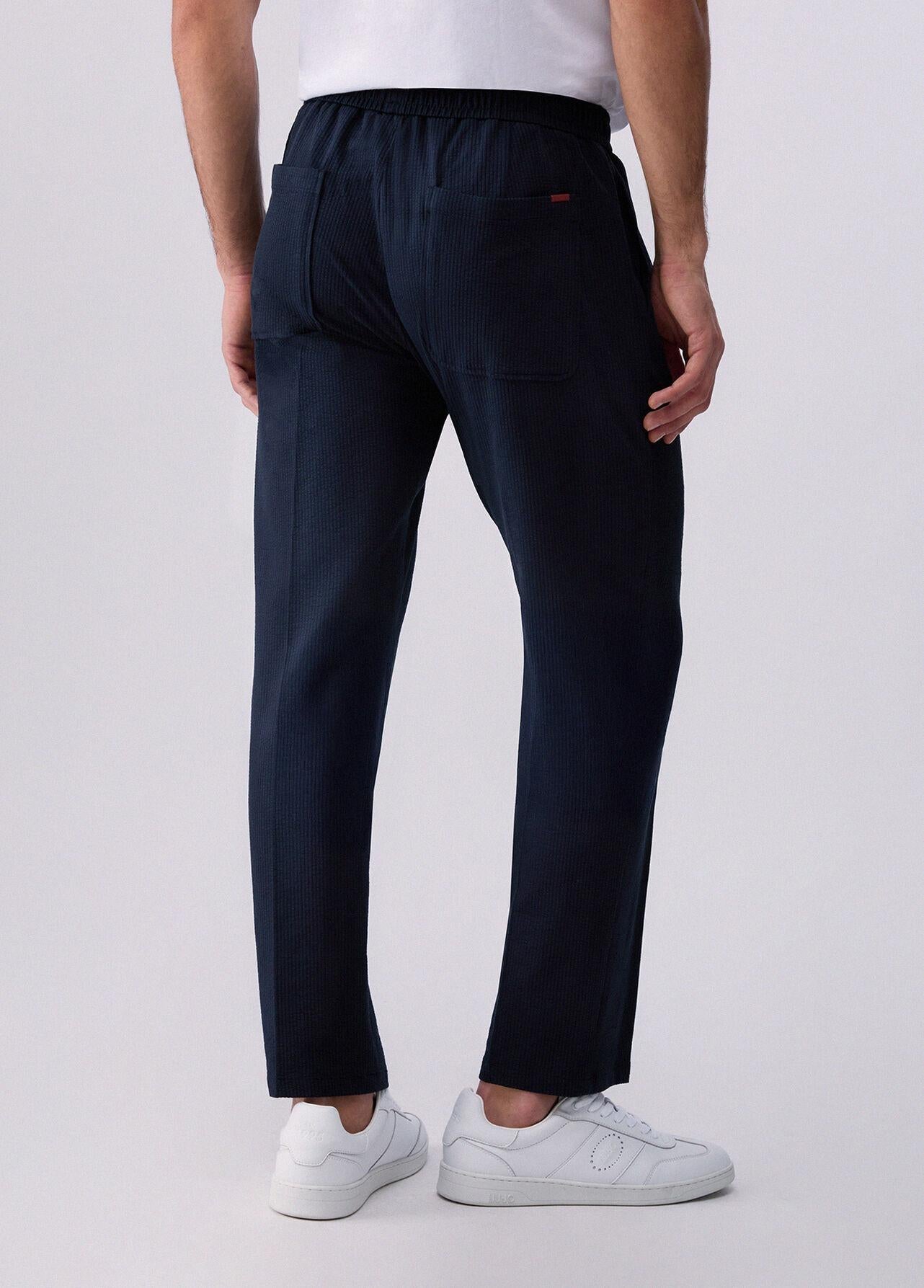 Liu-jo Pantaloni in seersucker blu QA6185T452A 94013 LIU-JO 