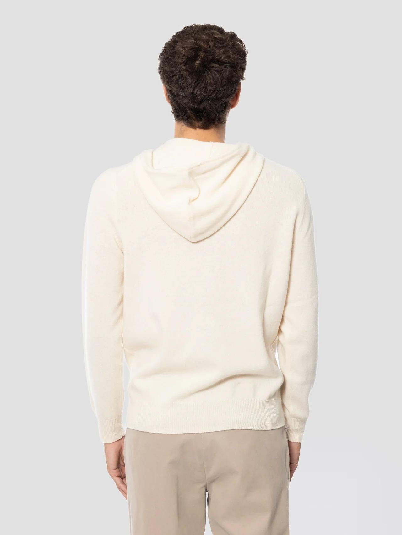 MC2 SAINT BARTH Felpa con Cappuccio e Zip in Lana Bianco NOT0002 00040I MC2 SAINT BARTH 