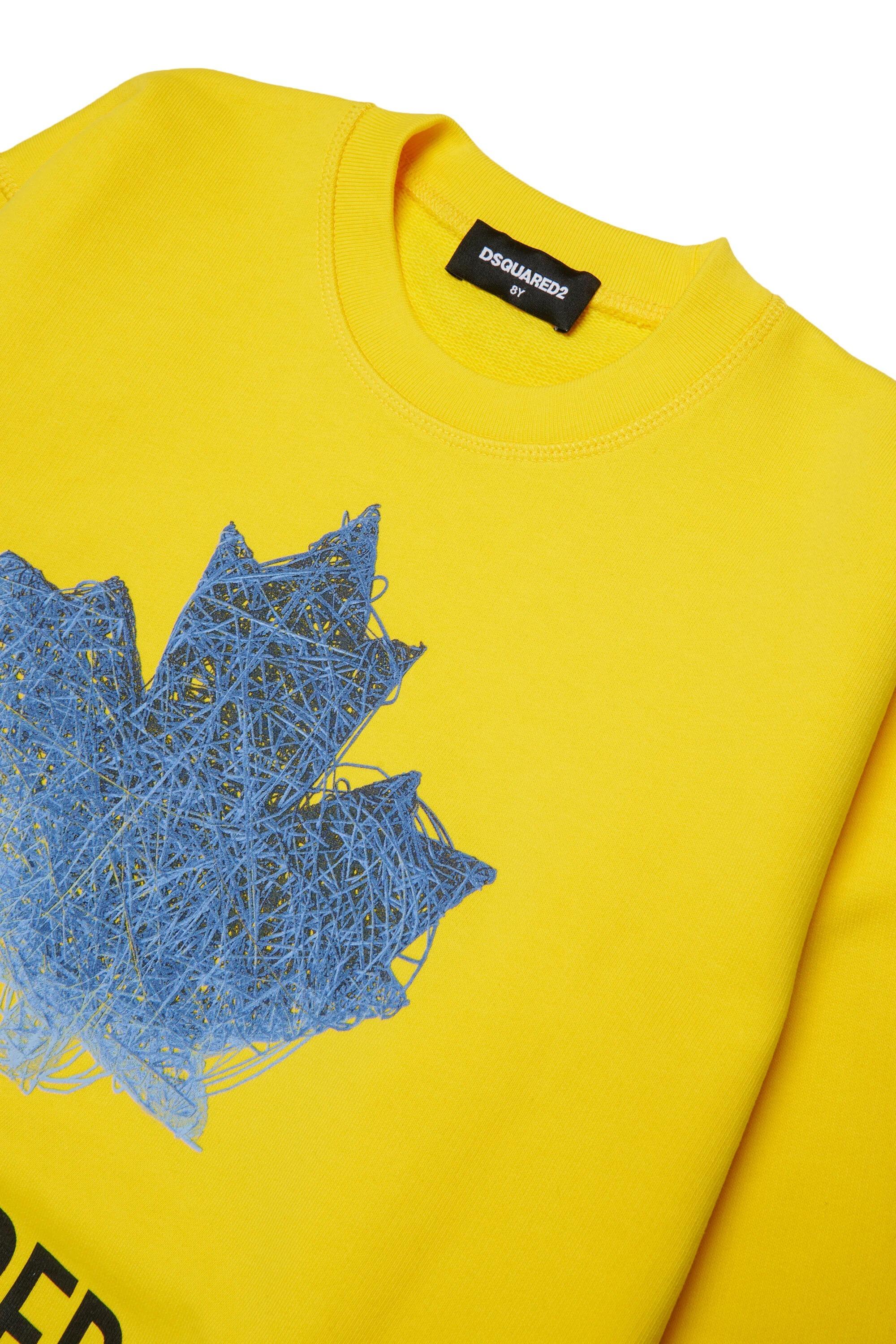 DSQUARED2<BR/>Felpa girocollo con logo gialla DQ31932-D0AGW DQ220 DSQUARED KID 