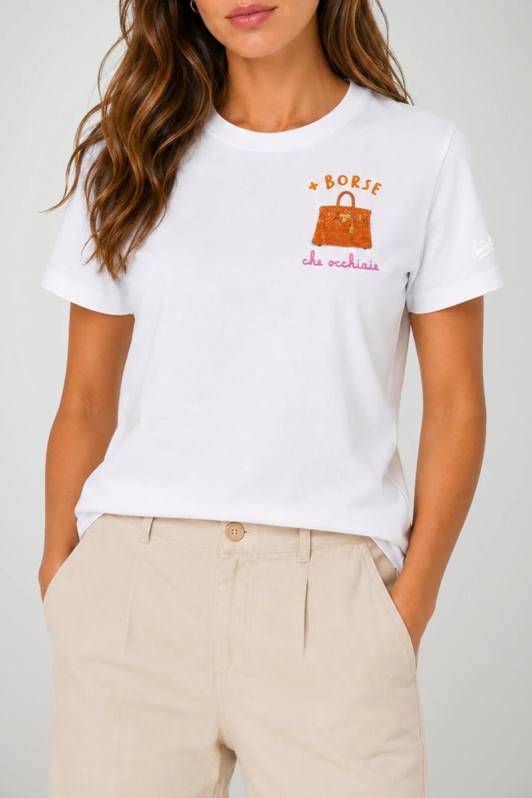 MC2 Saint Barth T-shirt Donna Borse Occhiaie Strass EMI0001 08579L MC2 SAINT BARTH 