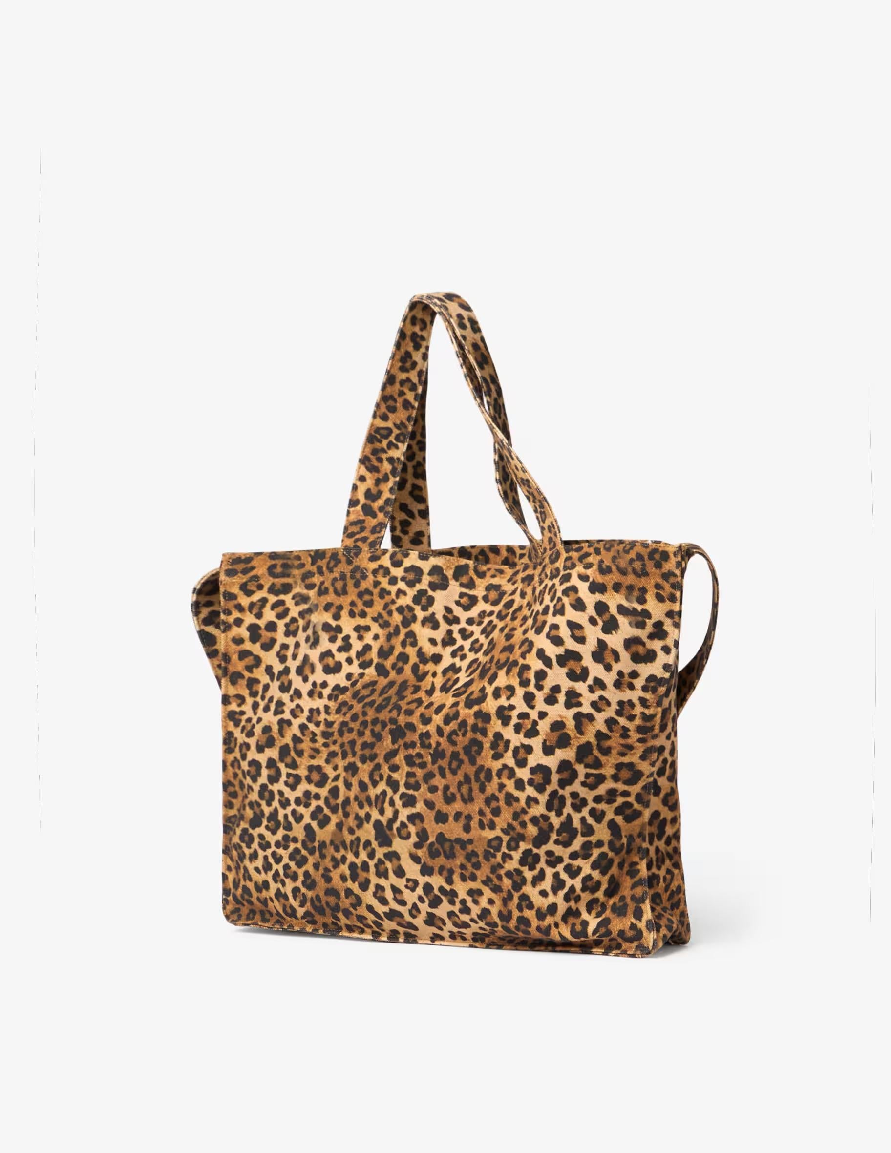 Borsa Essential in cotone animalier con logo Saint Barth EBAGN007 00653L MC2 SAINT BARTH 