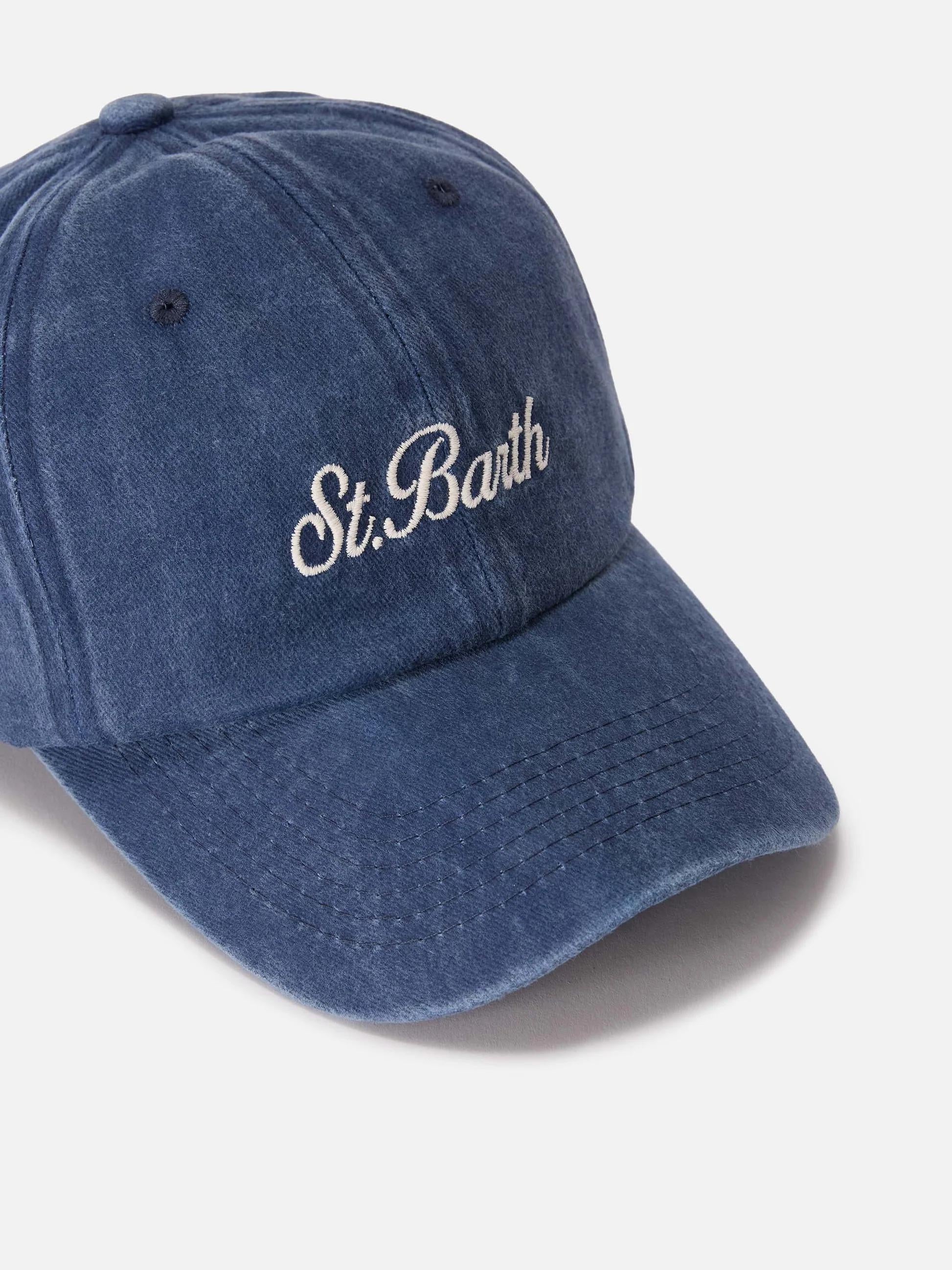 Cappellino Davis con visiera in denim blu con logo ricamato DAS0004 02963L MC2 SAINT BARTH 