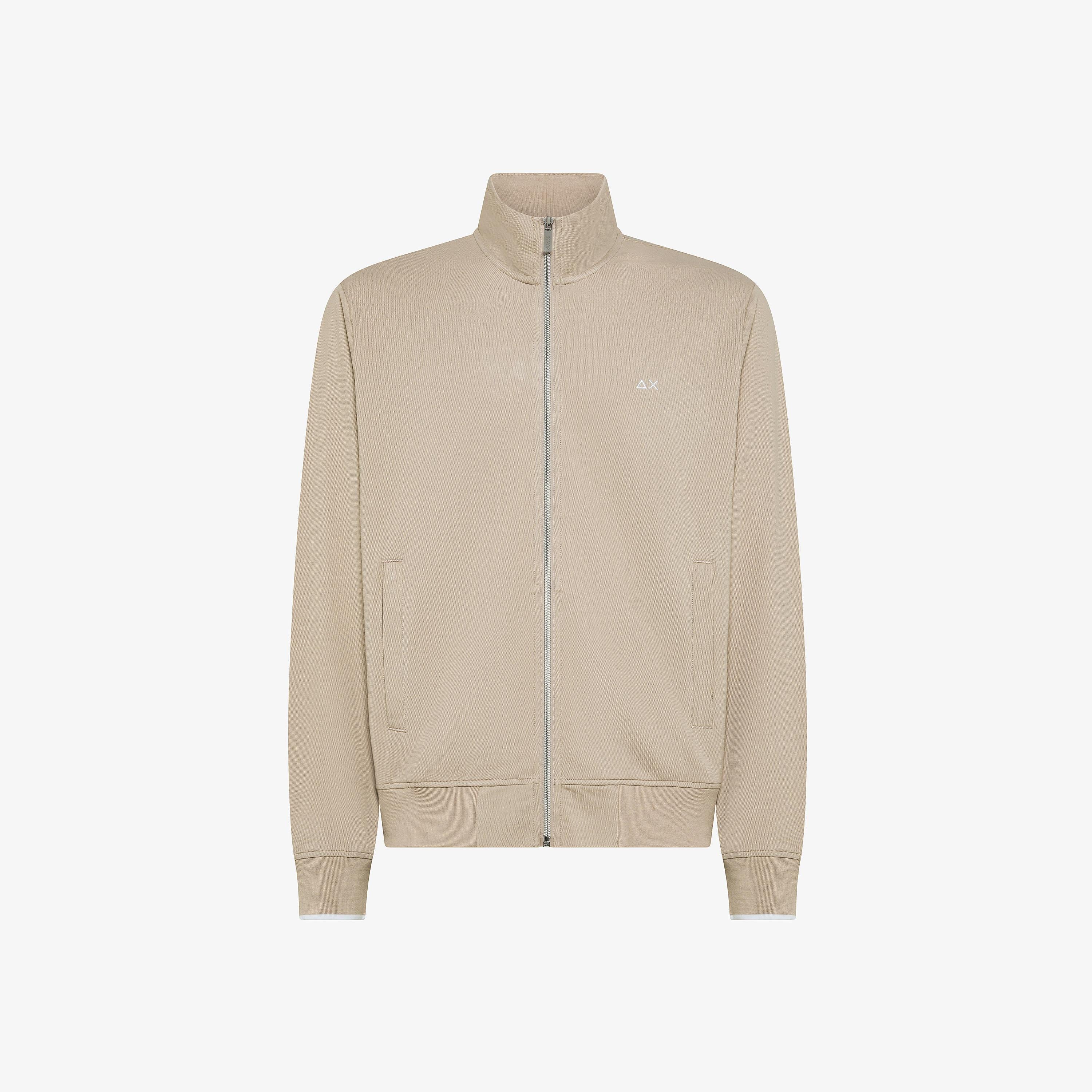 SUN68 Track zip piquet small stripe Stone F36111 98 SUN 68 