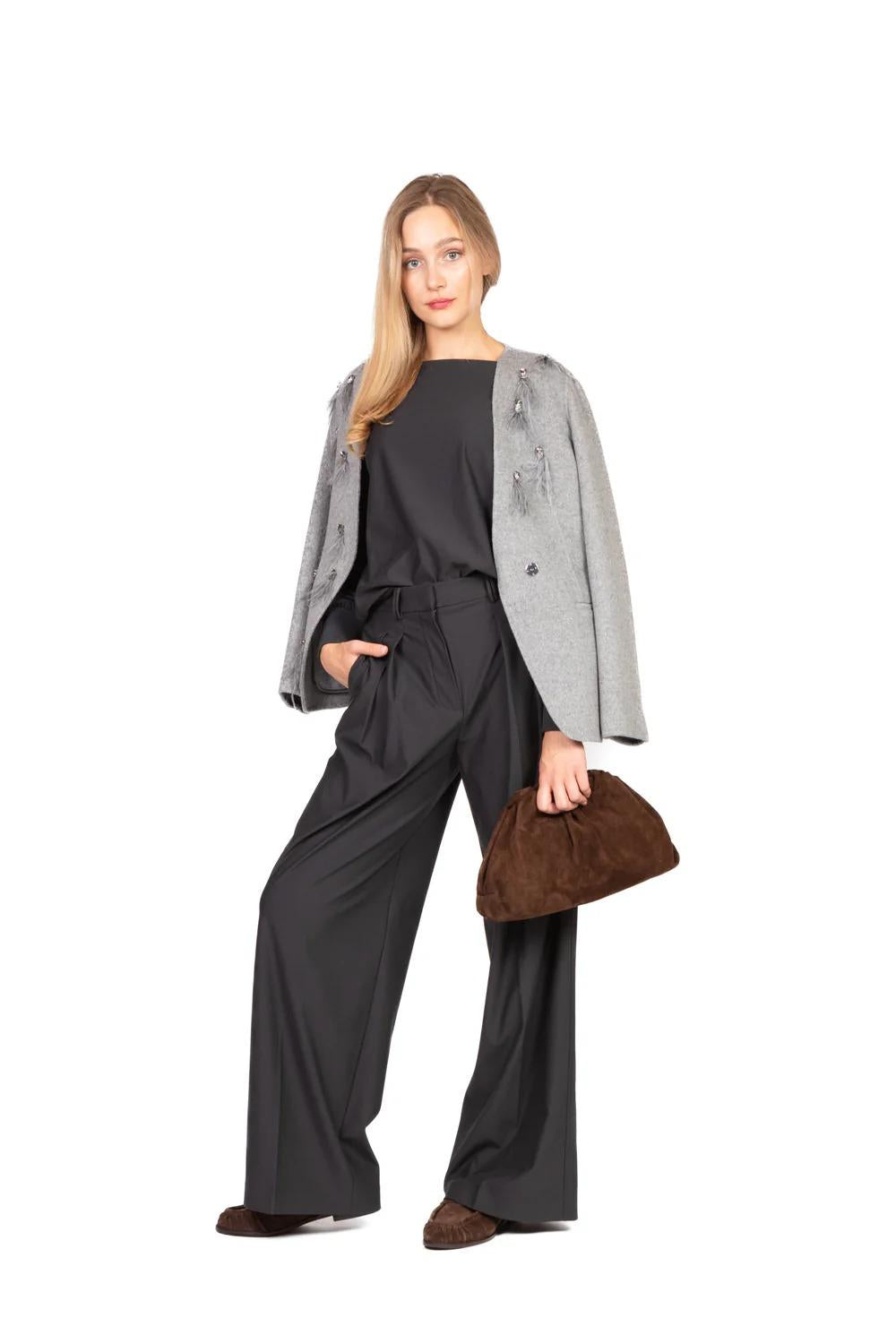 Vicolo - Giacca hand made con applicazioni Art. TF0034 GRIGIA TF0034 GRIGIO VICOLO 