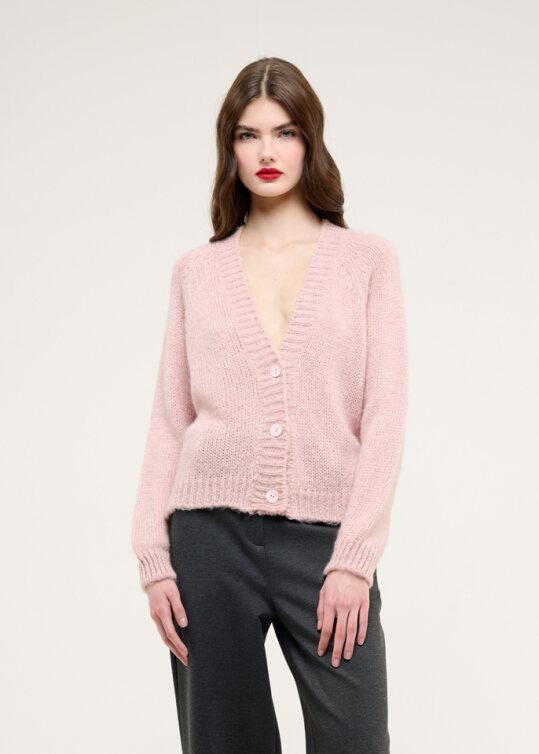 GIACCA SCIALLATA LUX COCHE' ROSA CR09344 2535 CROCHE 