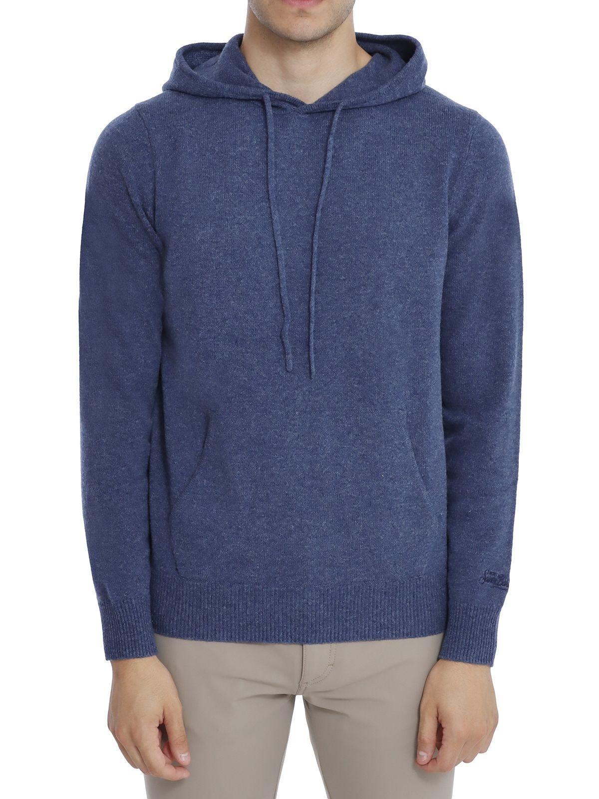 Mc2 Saint Barth  MAHONY LAMBSWOOLHOODED KNIT  DENIM MAH0002 00059I MC2 SAINT BARTH 