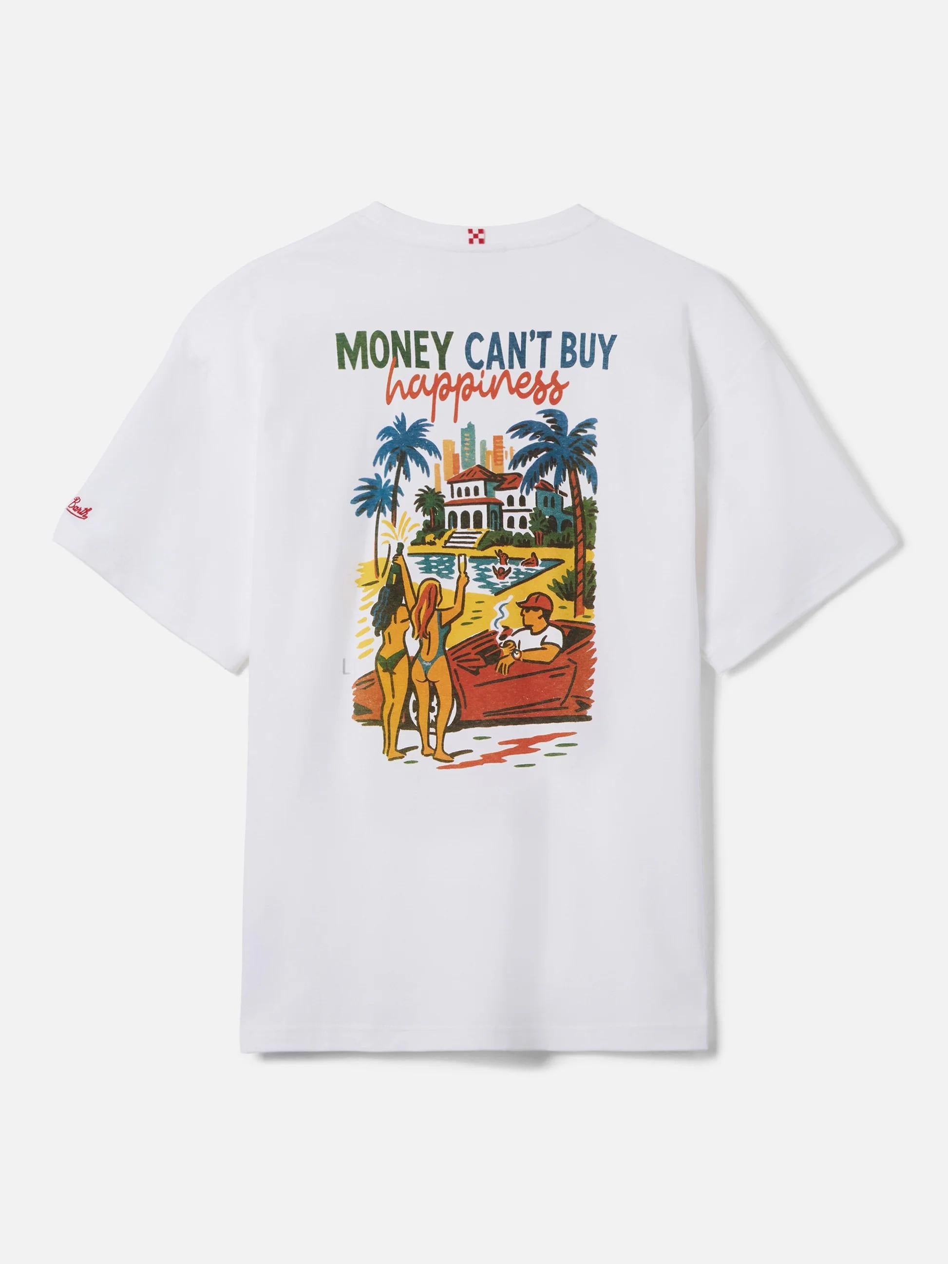 T-shirt Delmar con stampa Money Cant Buy Happiness e maxi grafica sul retro DLR0001 01525L MC2 SAINT BARTH 