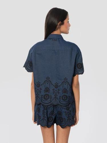 MC2 SAINT BARTH Camicia Chambray in Denim con Ricami Blu CEM0001 01309L MC2 SAINT BARTH 