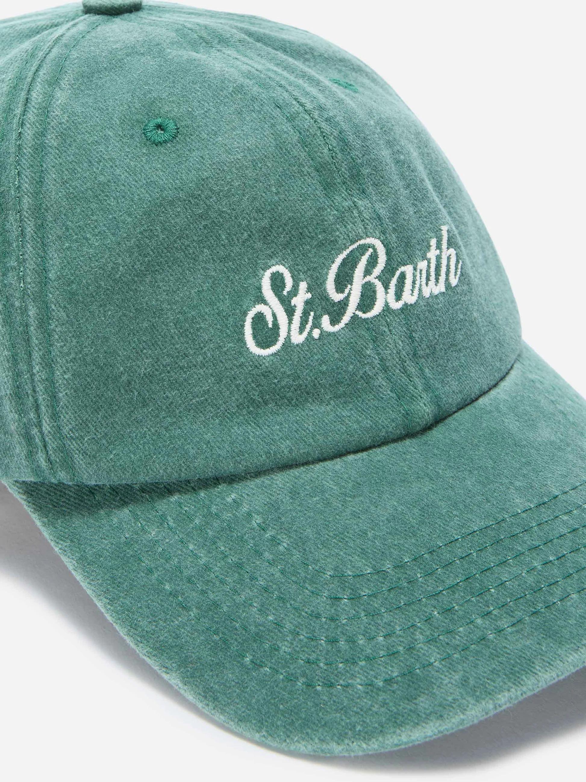 Cappellino Davis con visiera in cotone verde con logo ricamato DAS0004 08157L MC2 SAINT BARTH 