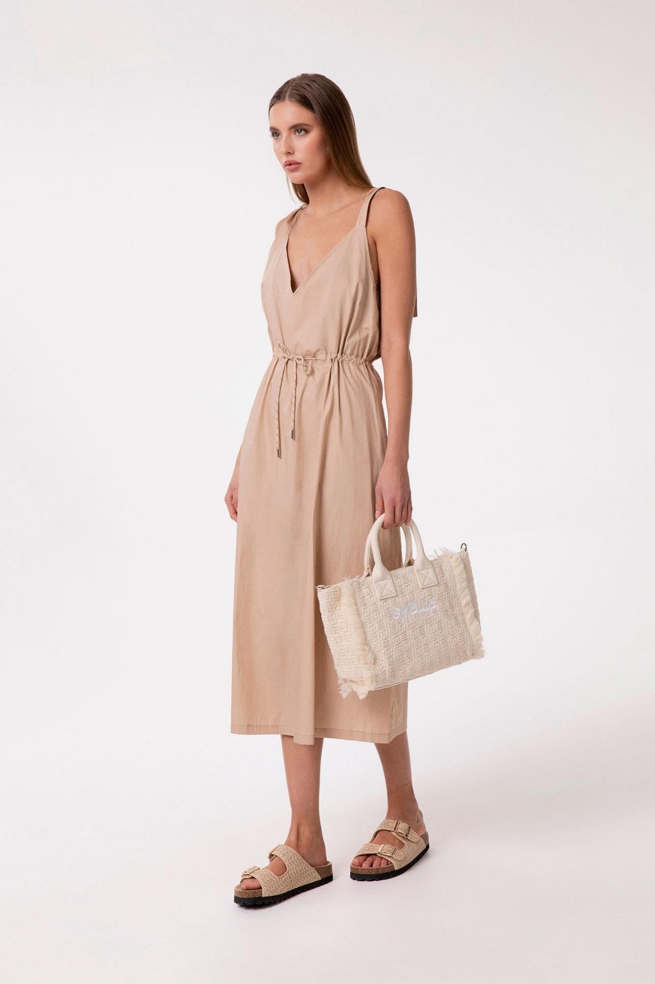 Abito Midi Con Spallina Fusciacca  Safari - Gaëlle Paris GAABW09736-TMTL0028 BE33 GAELLE 
