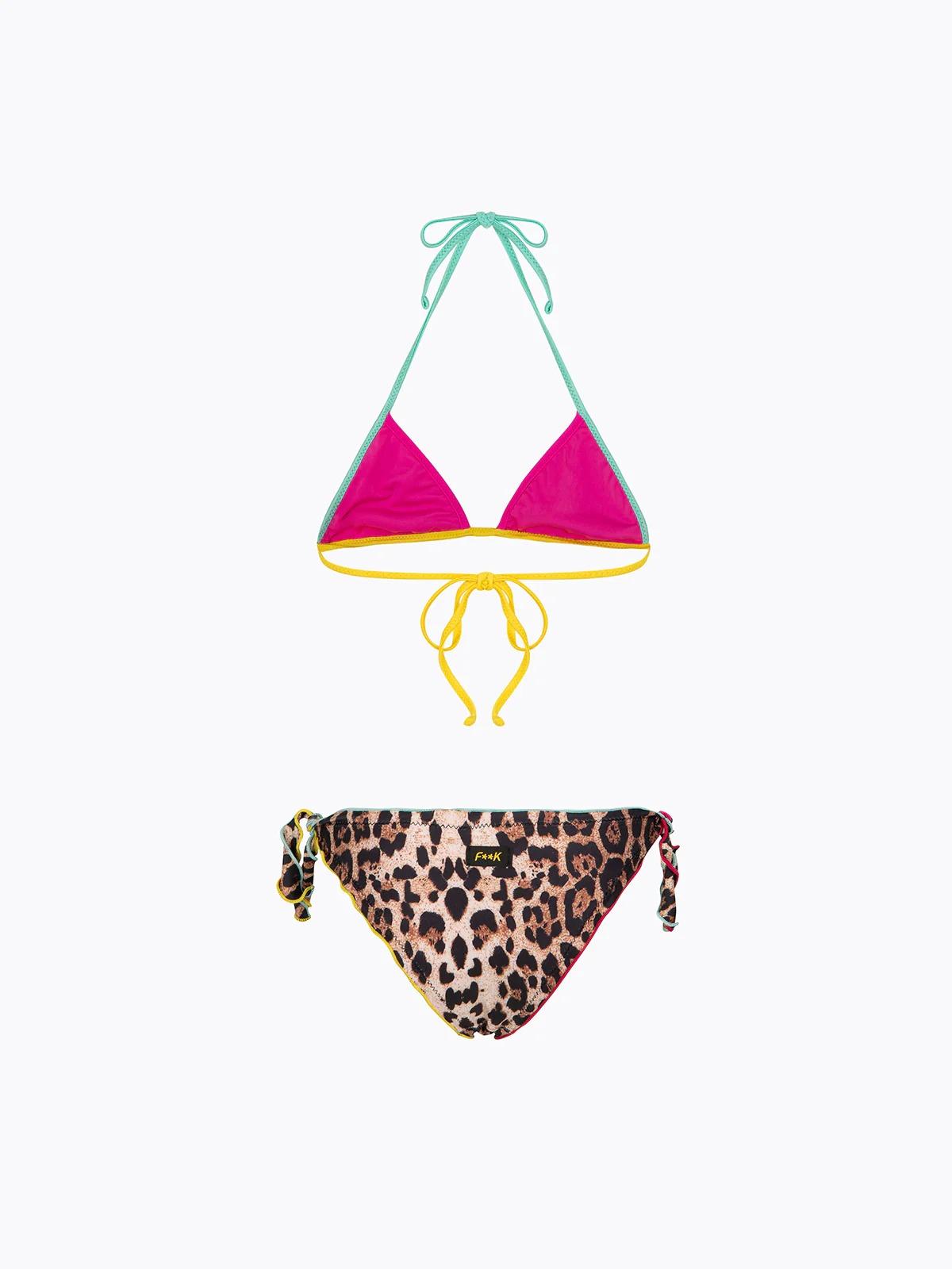 Bikini Bambina F**K Triangolo con Slip Regolabile Fantasia SG0110-X02 FJ26-SG0110 X02 F**K 