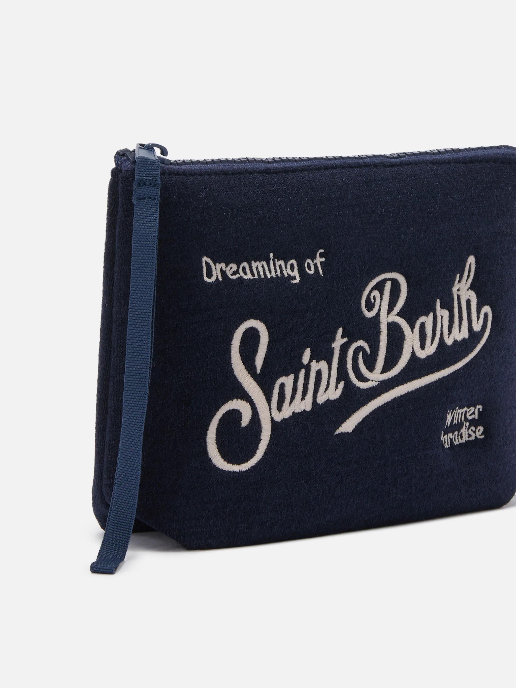 Pochette Aline Wool in misto lana blu ALI0022 00164I MC2 SAINT BARTH 