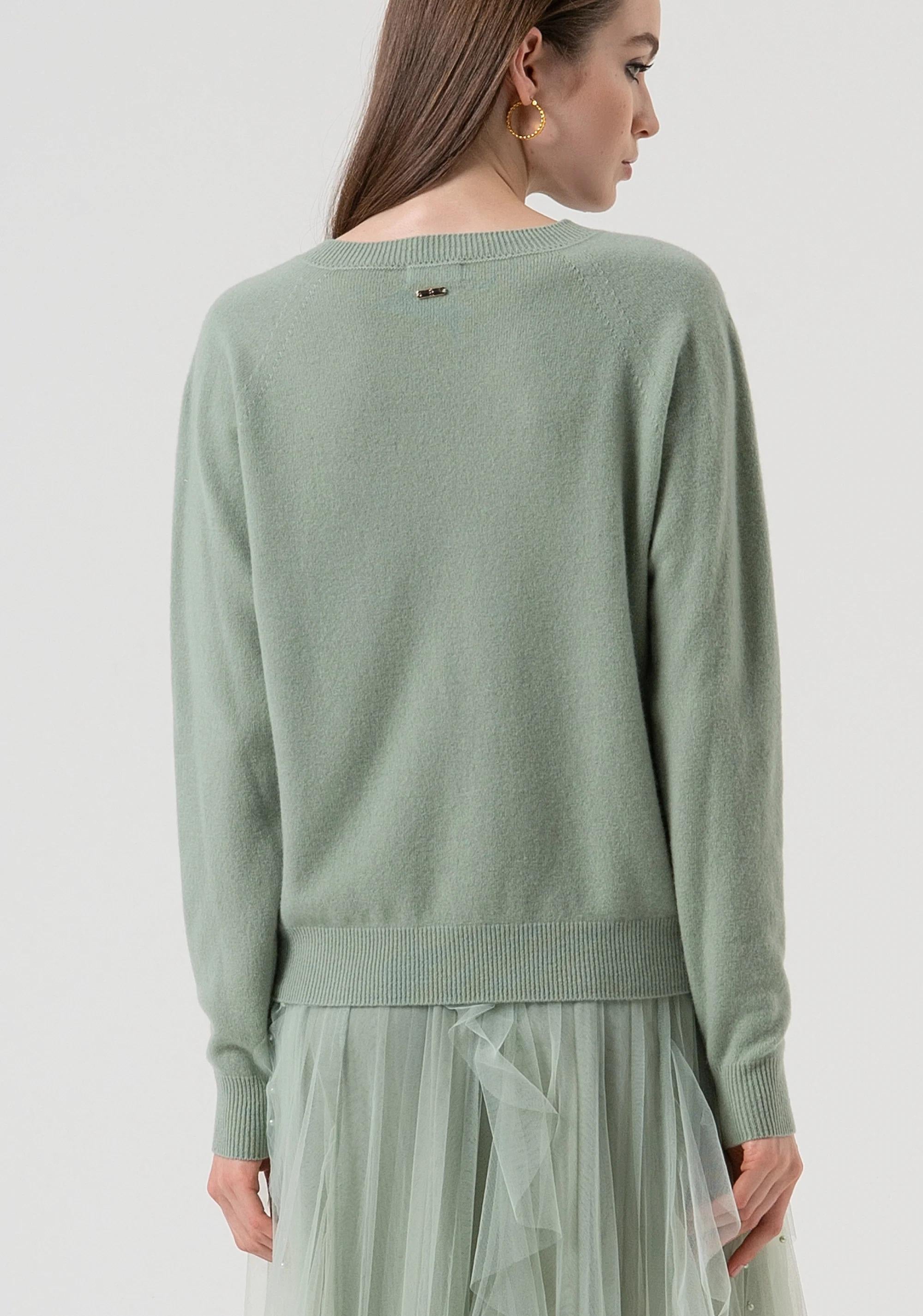Fracomina Maglia regular in lana greentea FR25WT7012K47301 B08 FRACOMINA 