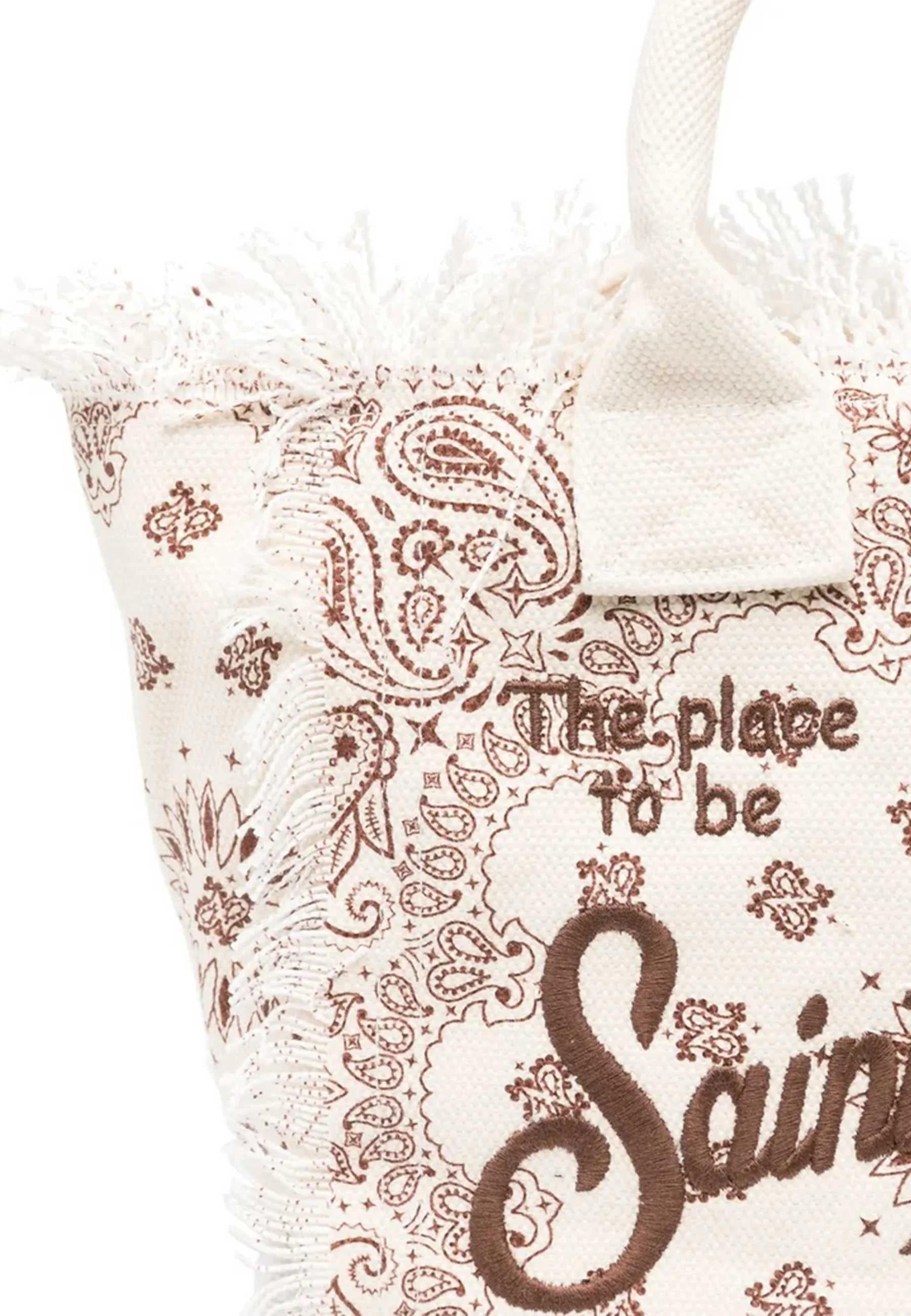 Mc2 saint barth Borsa Colette Bandana Beige Fantasia e Ricamo Marrone COL0001 02565L MC2 SAINT BARTH 