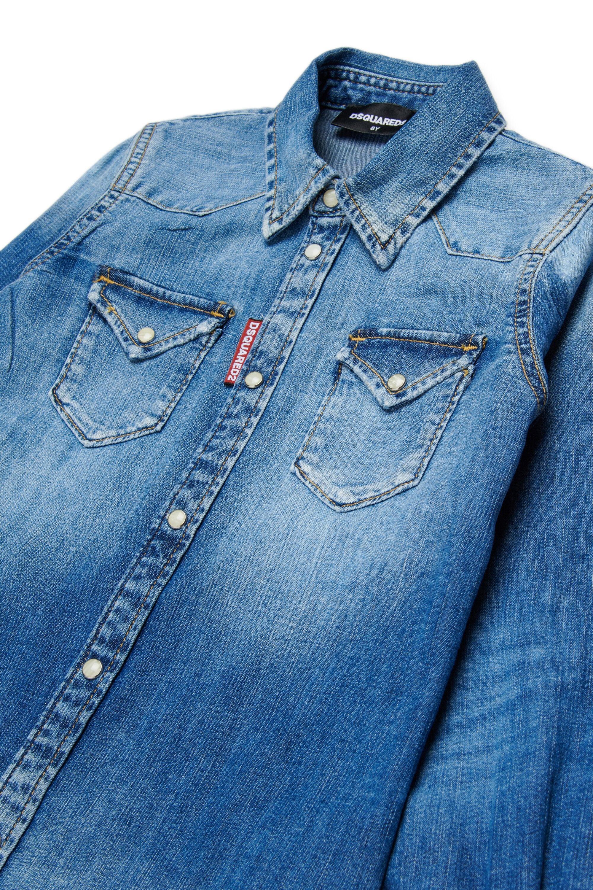 DSQUARED2<BR/>Camicia in denim con logo blu denim DQ2887-D0AFP DQ01 DSQUARED KID 