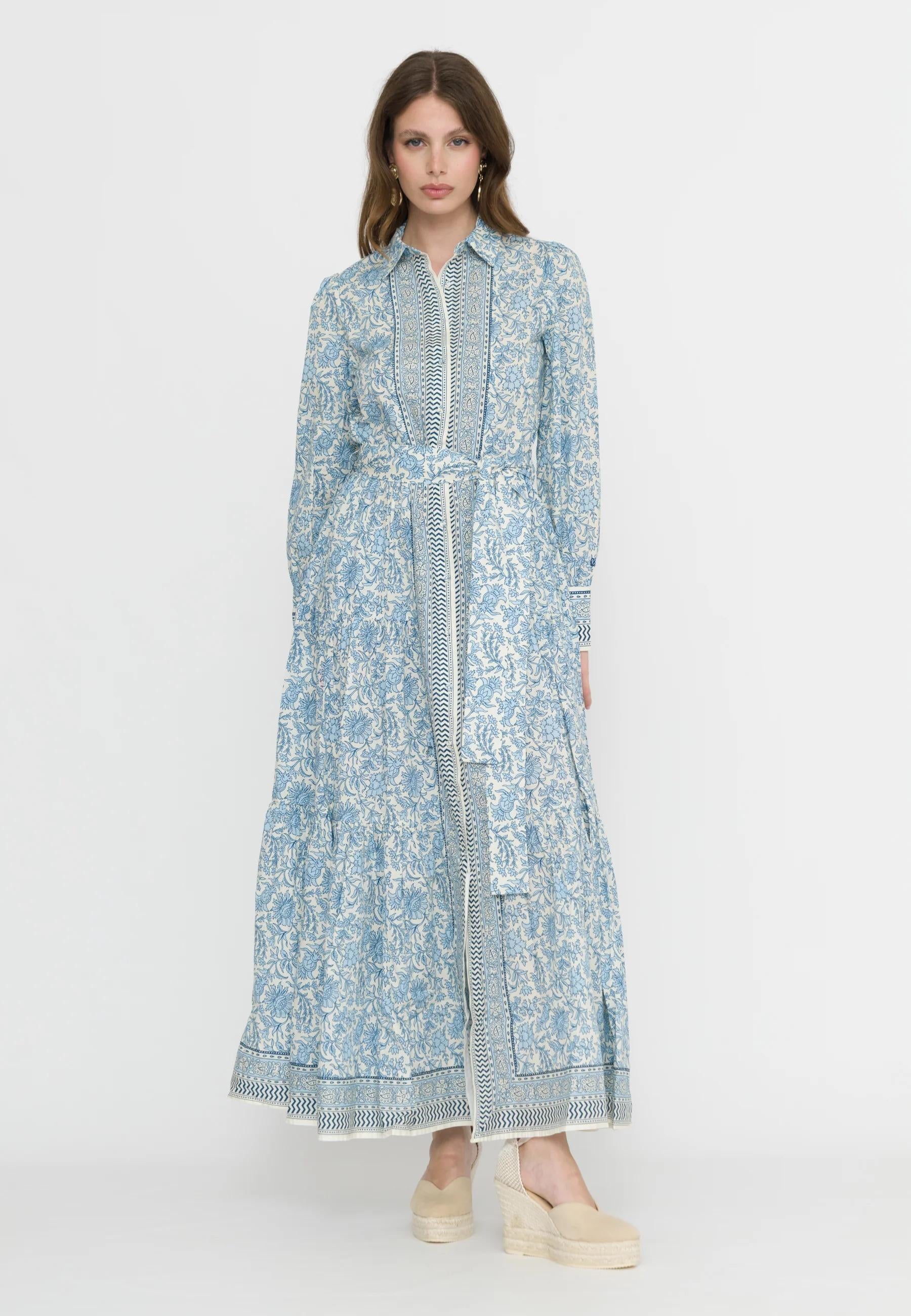 Abito lungo "Jensen" Saint Barth azzurro stampa paisley JNS0001 09402L MC2 SAINT BARTH 