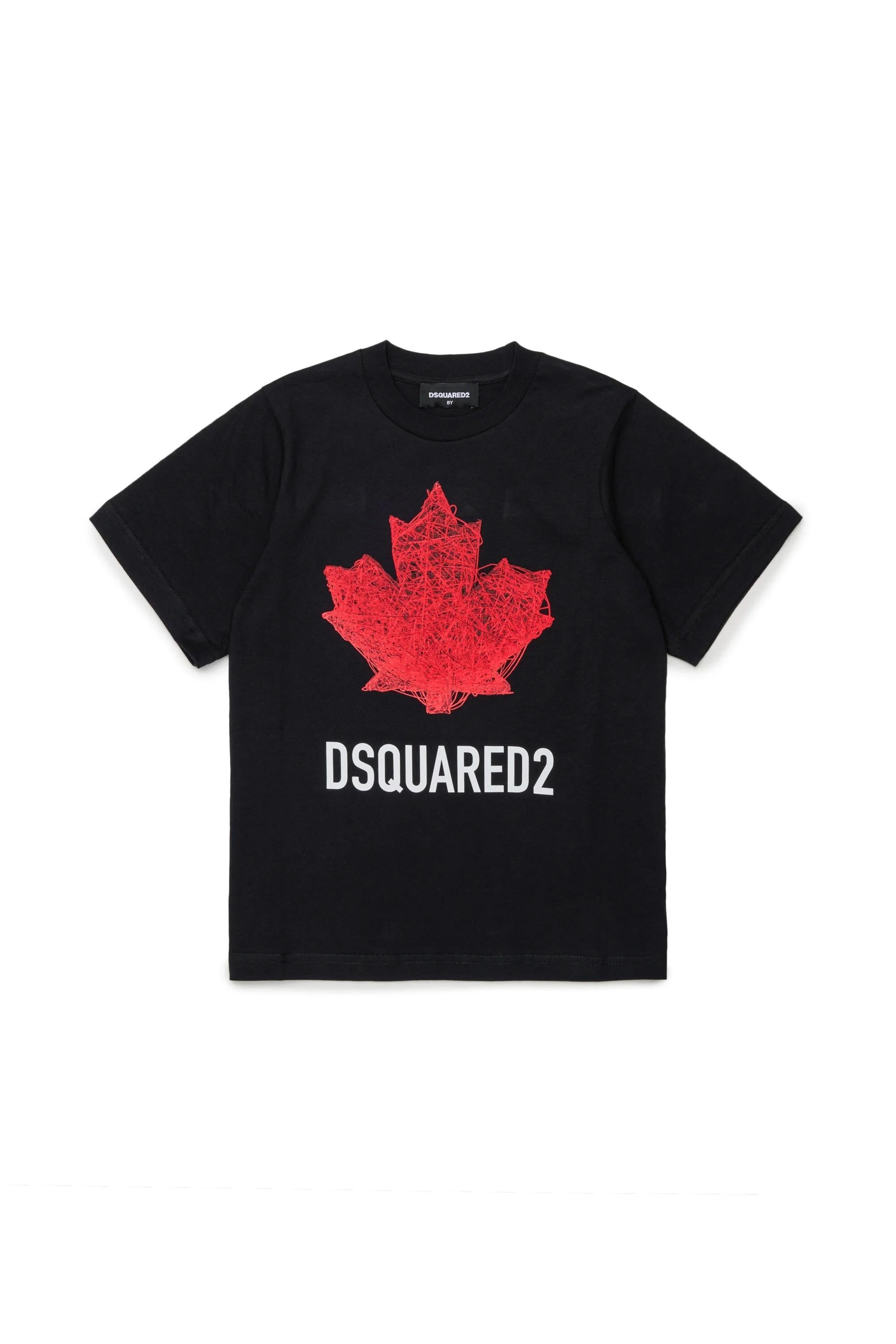 DSQUARED2<BR/>Maglietta con logo nera DQ3176-D00XM DQ900 DSQUARED KID 