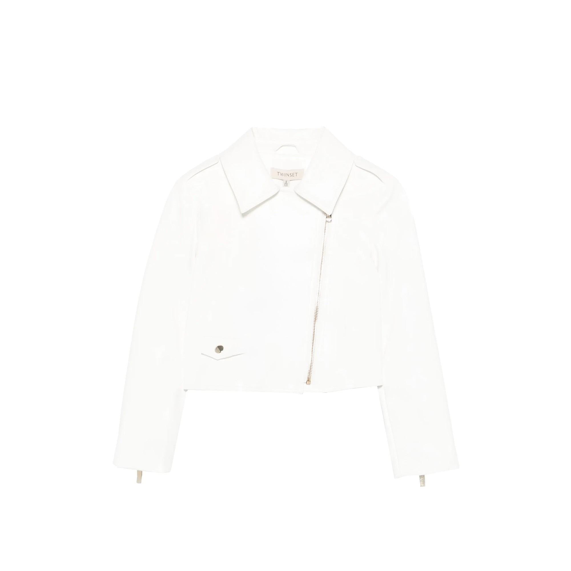 <BR/>TWIN-SET Chiodo bianco effetto pelle bambina 261GJ2053 00526 TWINSET 