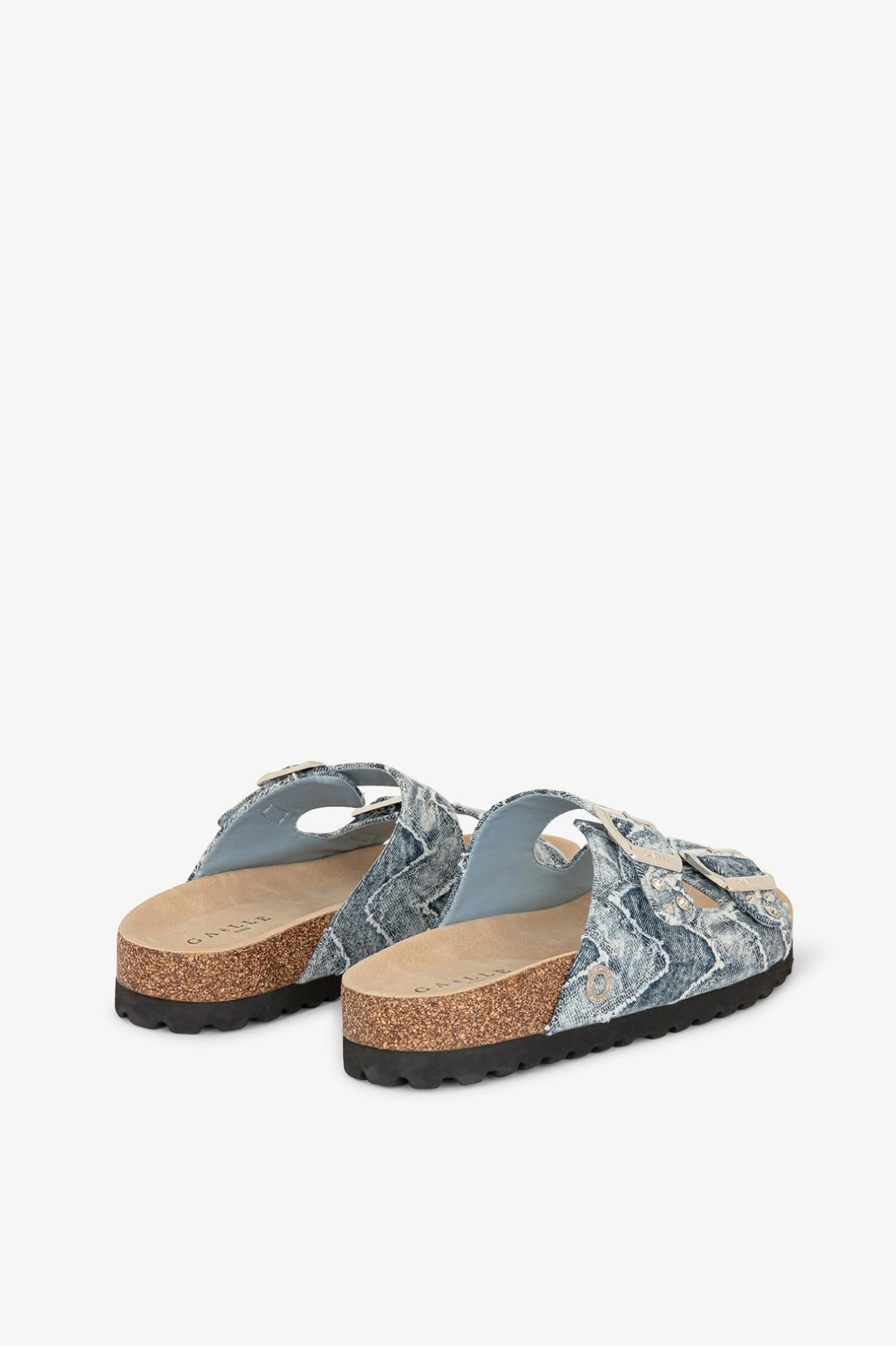 Sandalo In Denim Con Rivetto Personalizzato E Doppia Fibbia  Blue Denim - Gaëlle Paris GACAW01716-MTFI0002 BL62 GAELLE 