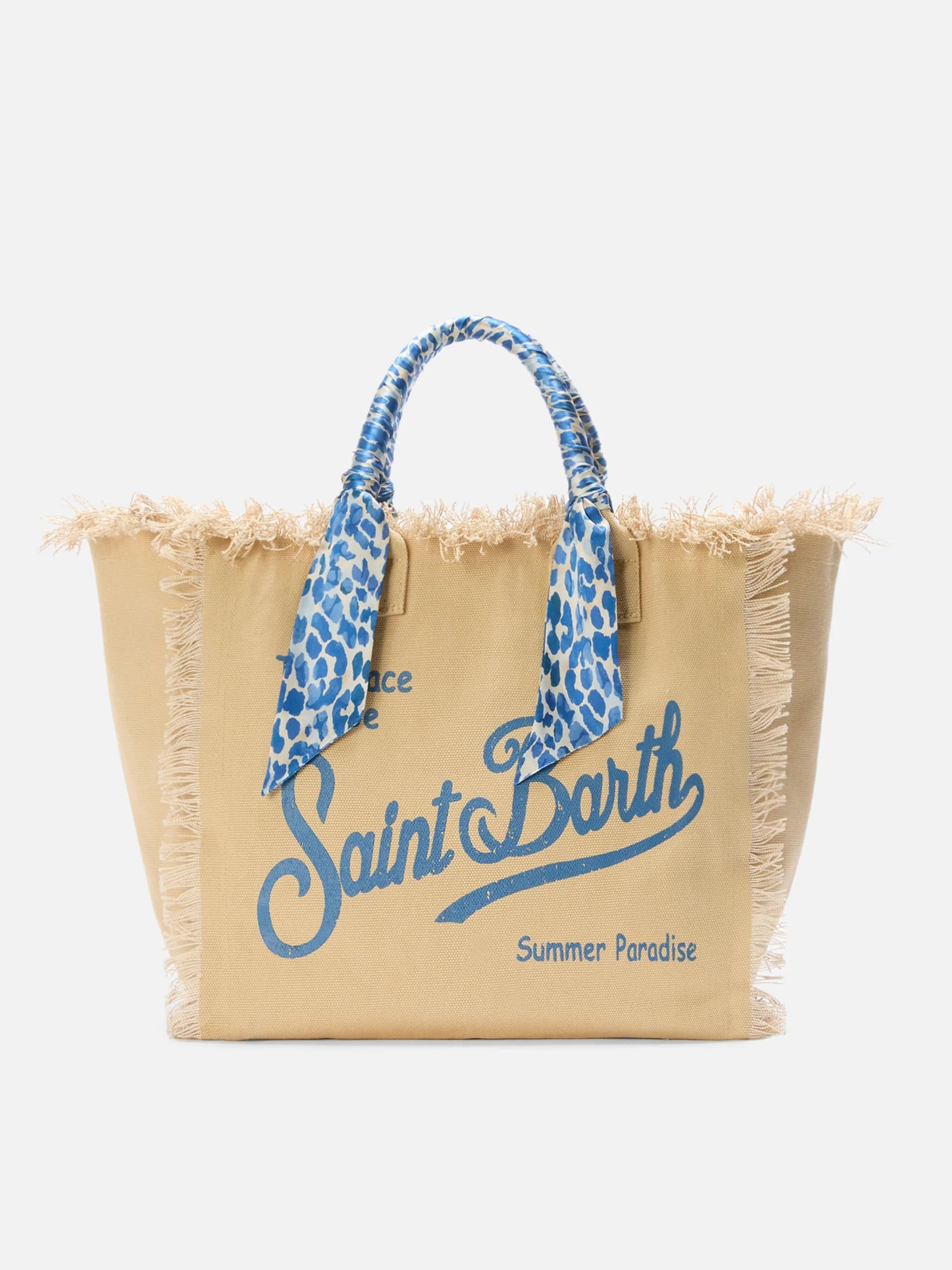 Borsa Vanity canvas stampa safari beige VANI045 09245L MC2 SAINT BARTH 