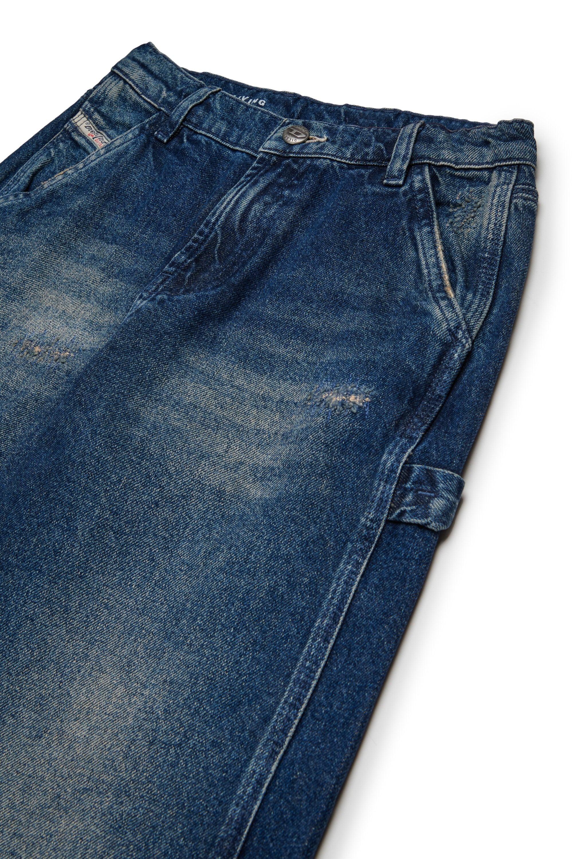 DIESEL<BR/>Jeans blu scuro comodi con effetto sporco - D-Argjx Work J02349-KXBQC K01 DIESEL 