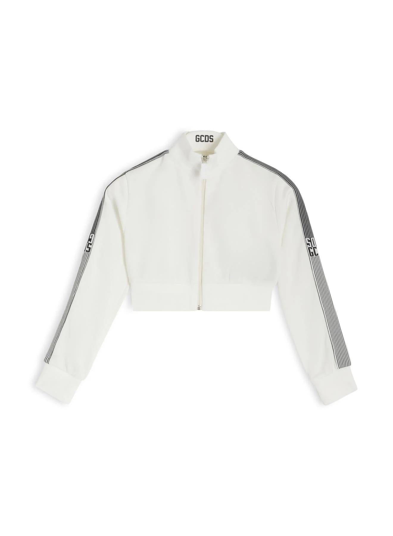 GCDS<BR/>Felpa corta color block white C1UJQE503C008 100A GCDS 