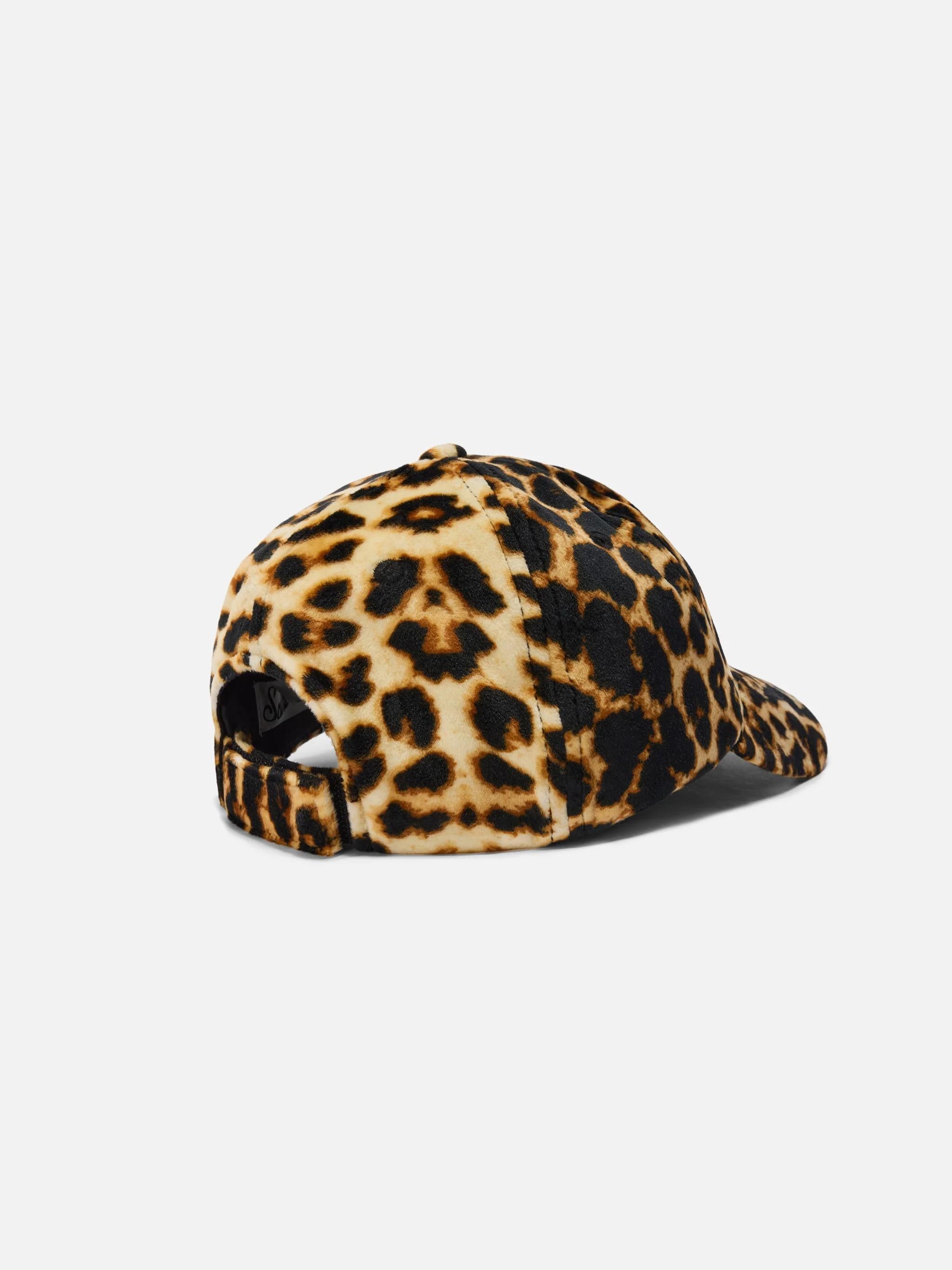 Cappello con visiera Baseball Velvet in velluto leopardato BASB0013 00337I MC2 SAINT BARTH 