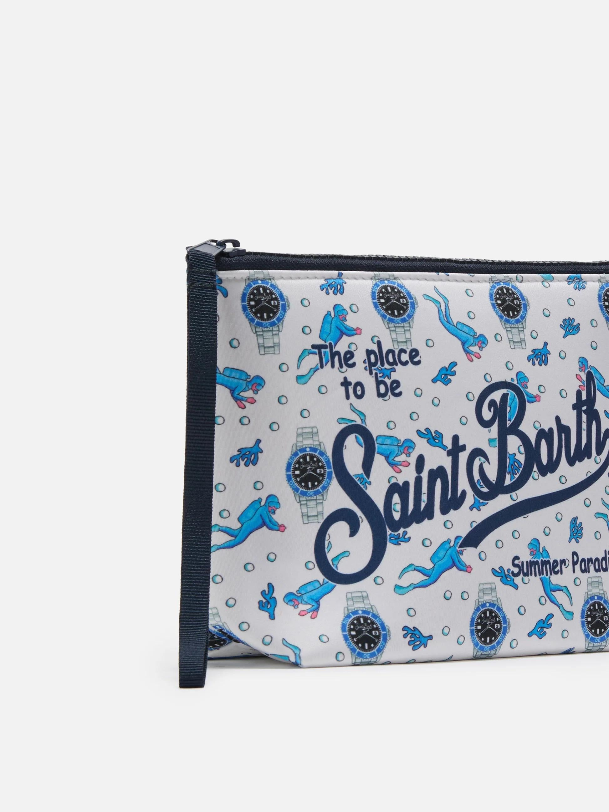Pochette Aline in scuba con stampa Sub e Orologi ALIN001 07715L MC2 SAINT BARTH 