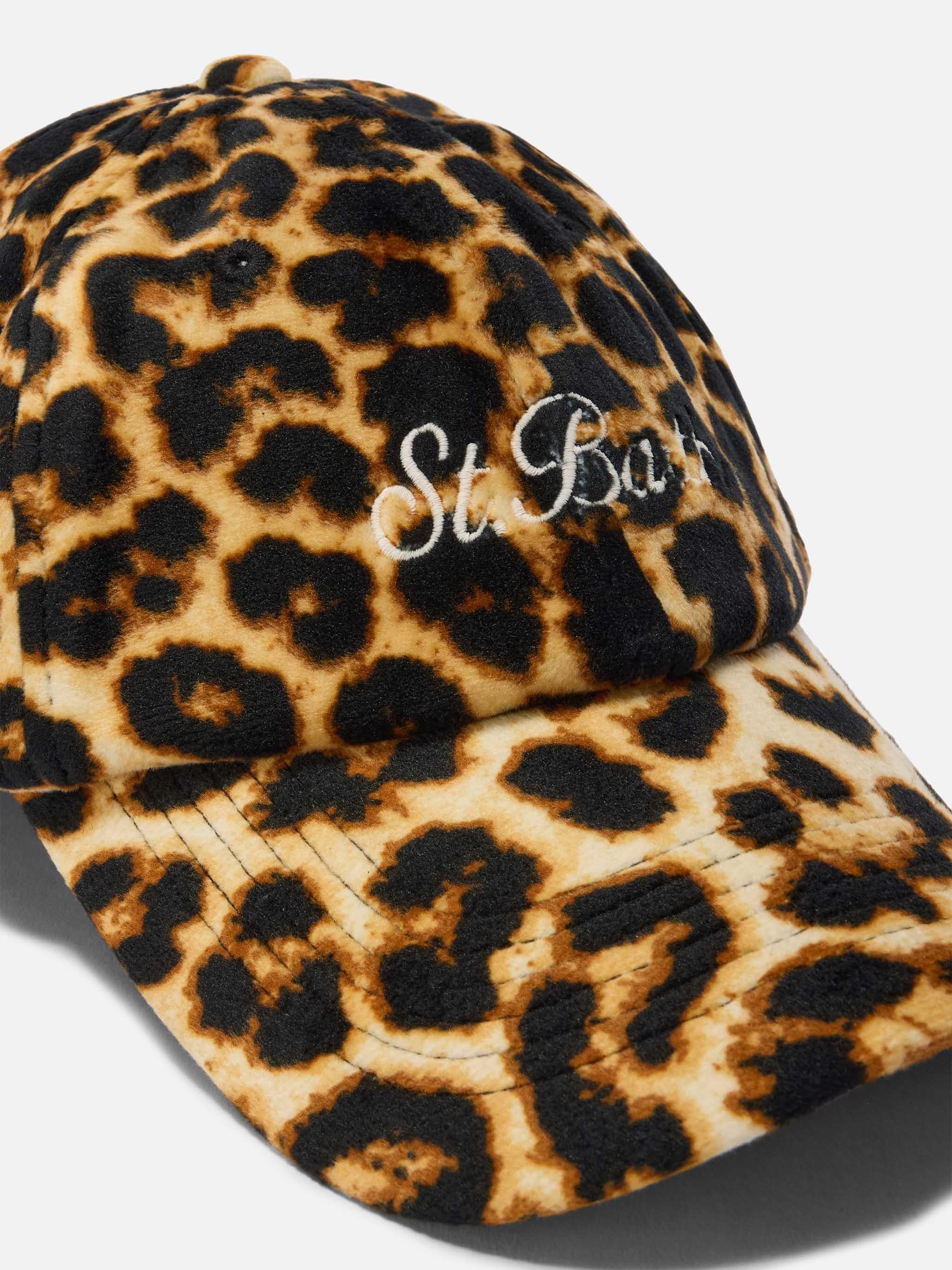 Cappello con visiera Baseball Velvet in velluto leopardato BASB0013 00337I MC2 SAINT BARTH 