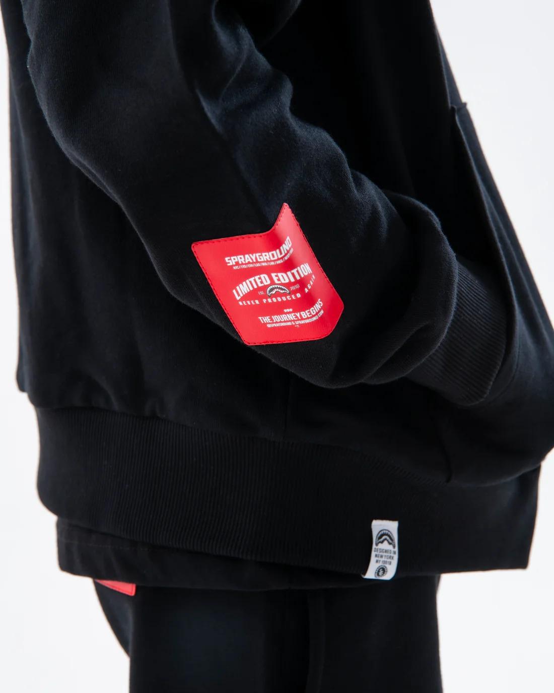 SHARK BASIC OVER FULLZIP HOODIE BLK SPY1385ELBLK BLACK SPRAYGROUND 