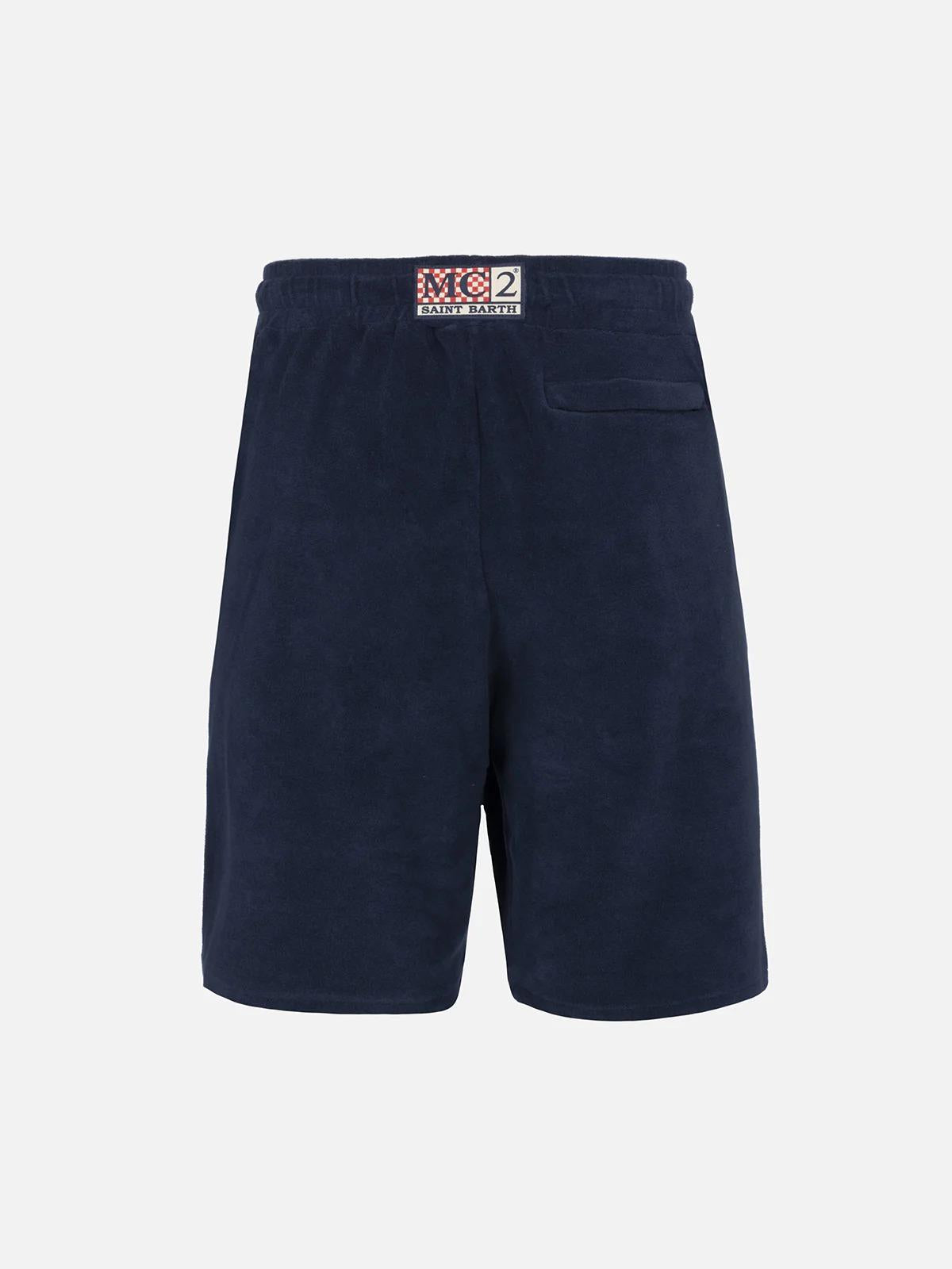 Bermuda Randle Sponge in tessuto effetto spugna blu navy tinta unita blu RANL003 00145L MC2 SAINT BARTH 