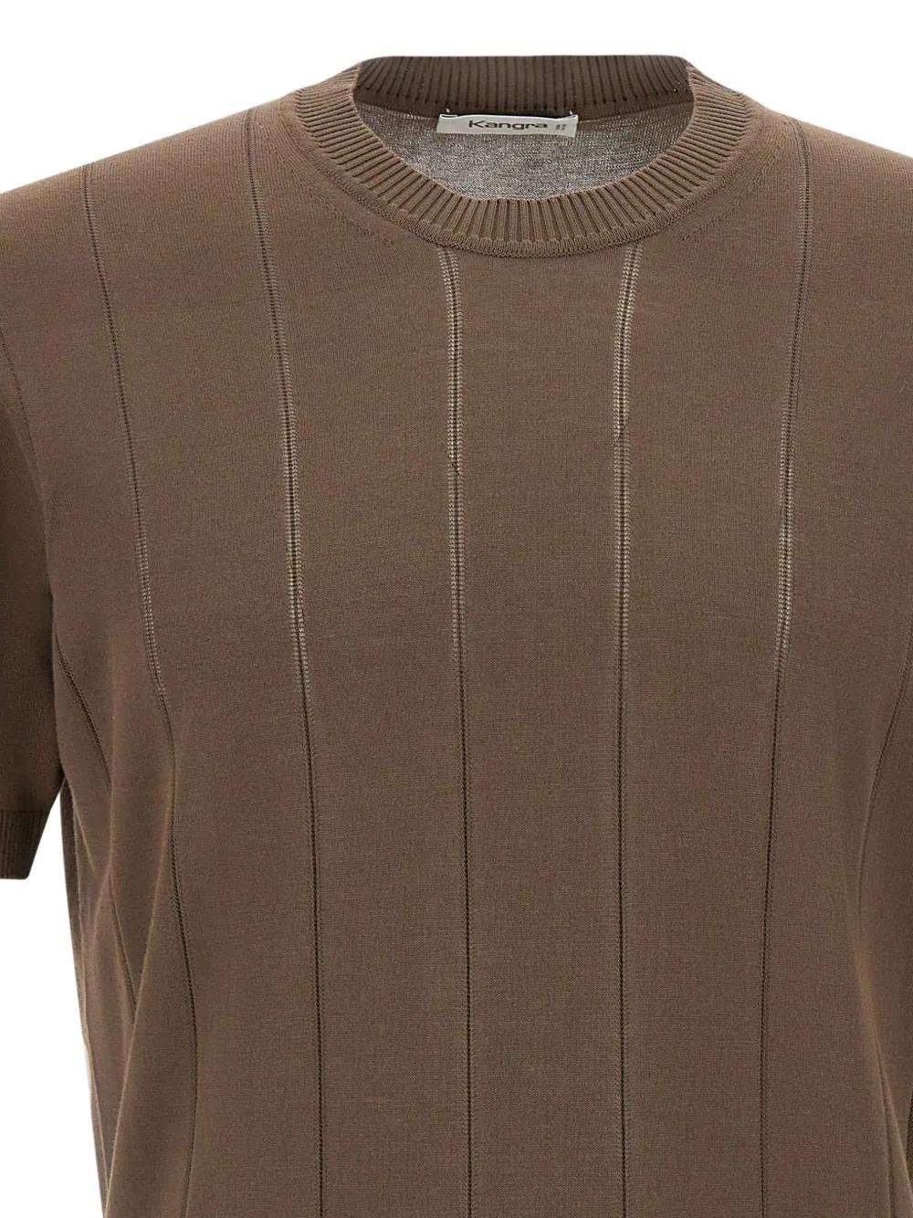 Kangra<BR/>Maglia a coste a maniche corte caffè 3016/21 65 KANGRA 