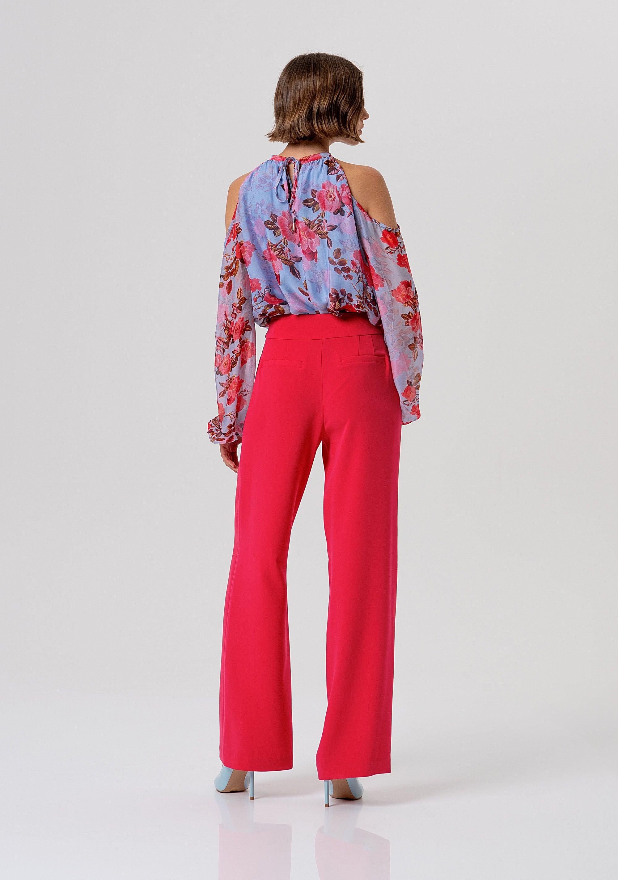 Pantalone flare a palazzo cherry FR26SV3002W83001 101 FRACOMINA 