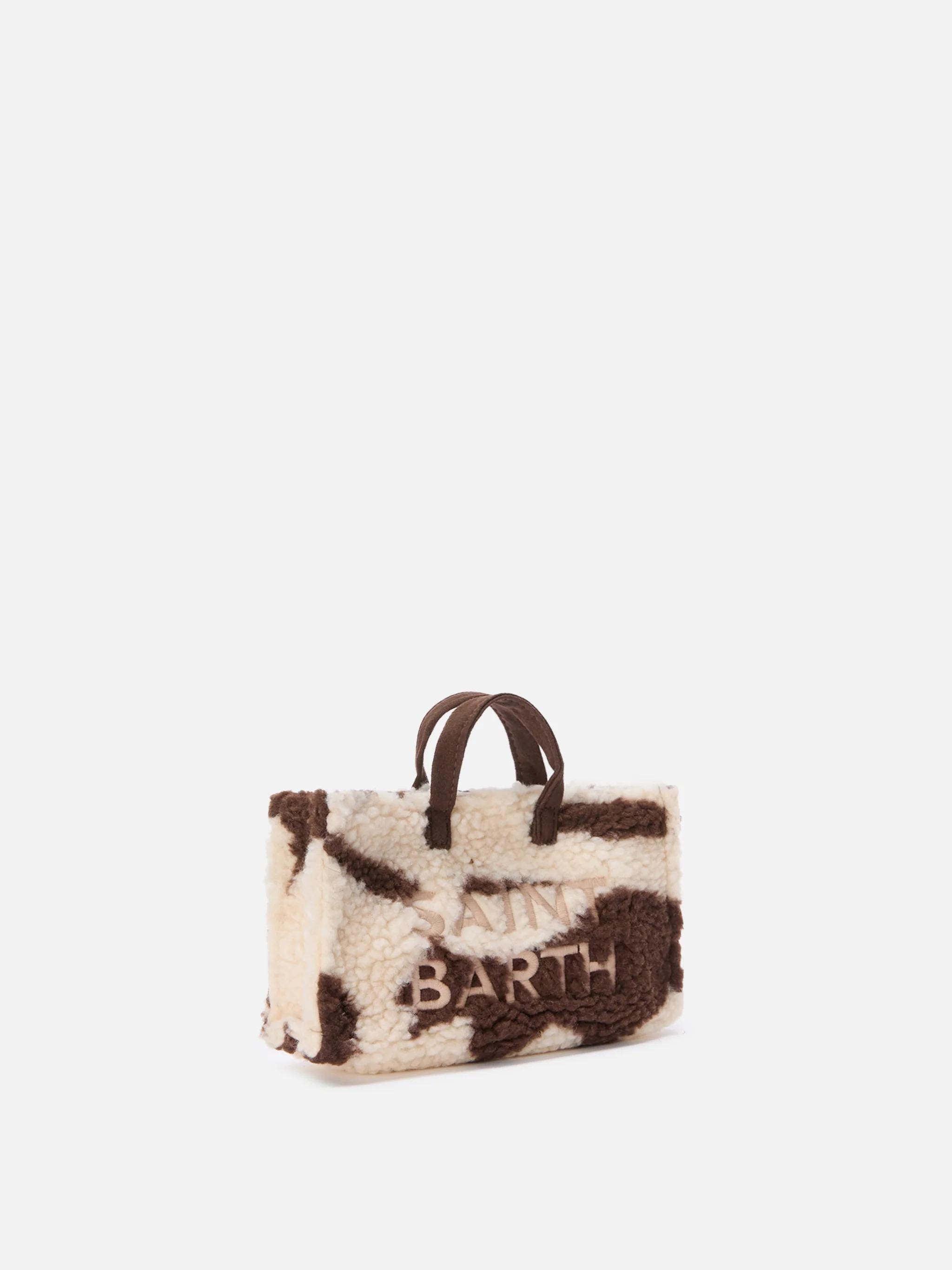 Mini borsa porta telefono Phone Bag Teddy in sherpa muccato PHONE004 00286I MC2 SAINT BARTH 